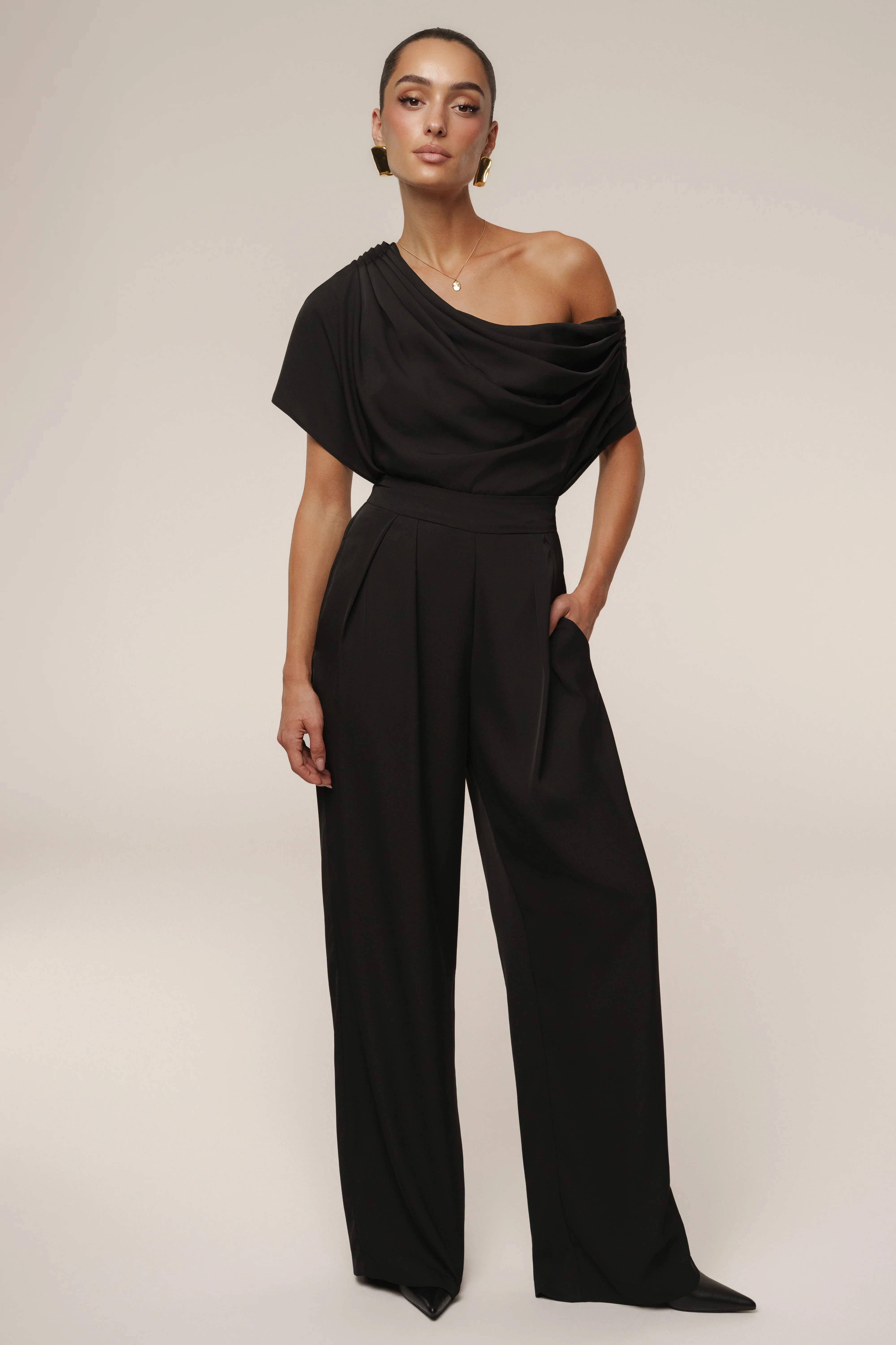 Black Gleam and Glow Satin Top - Image 4