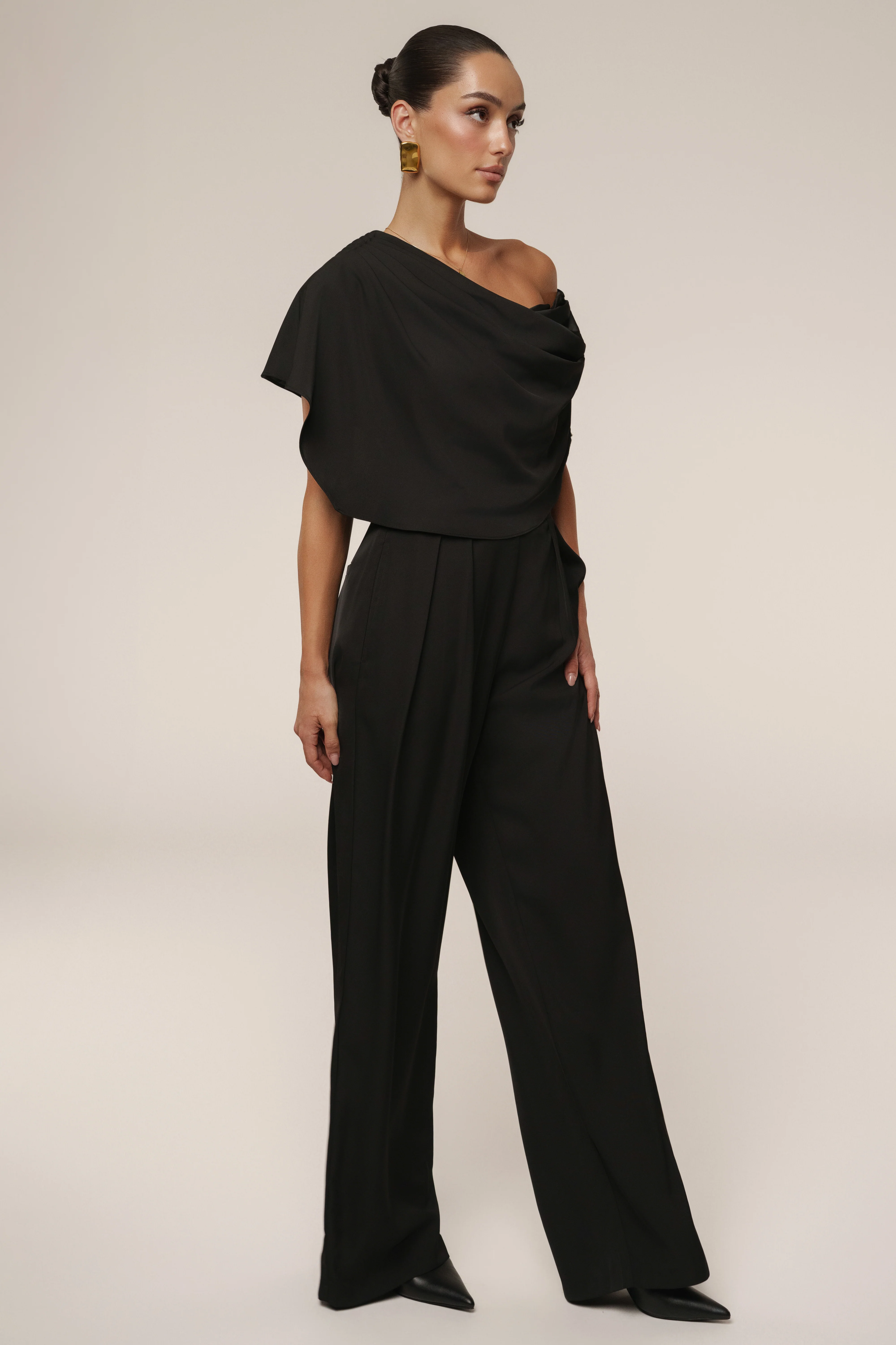 Black Gleam and Glow Satin Top - Image 9