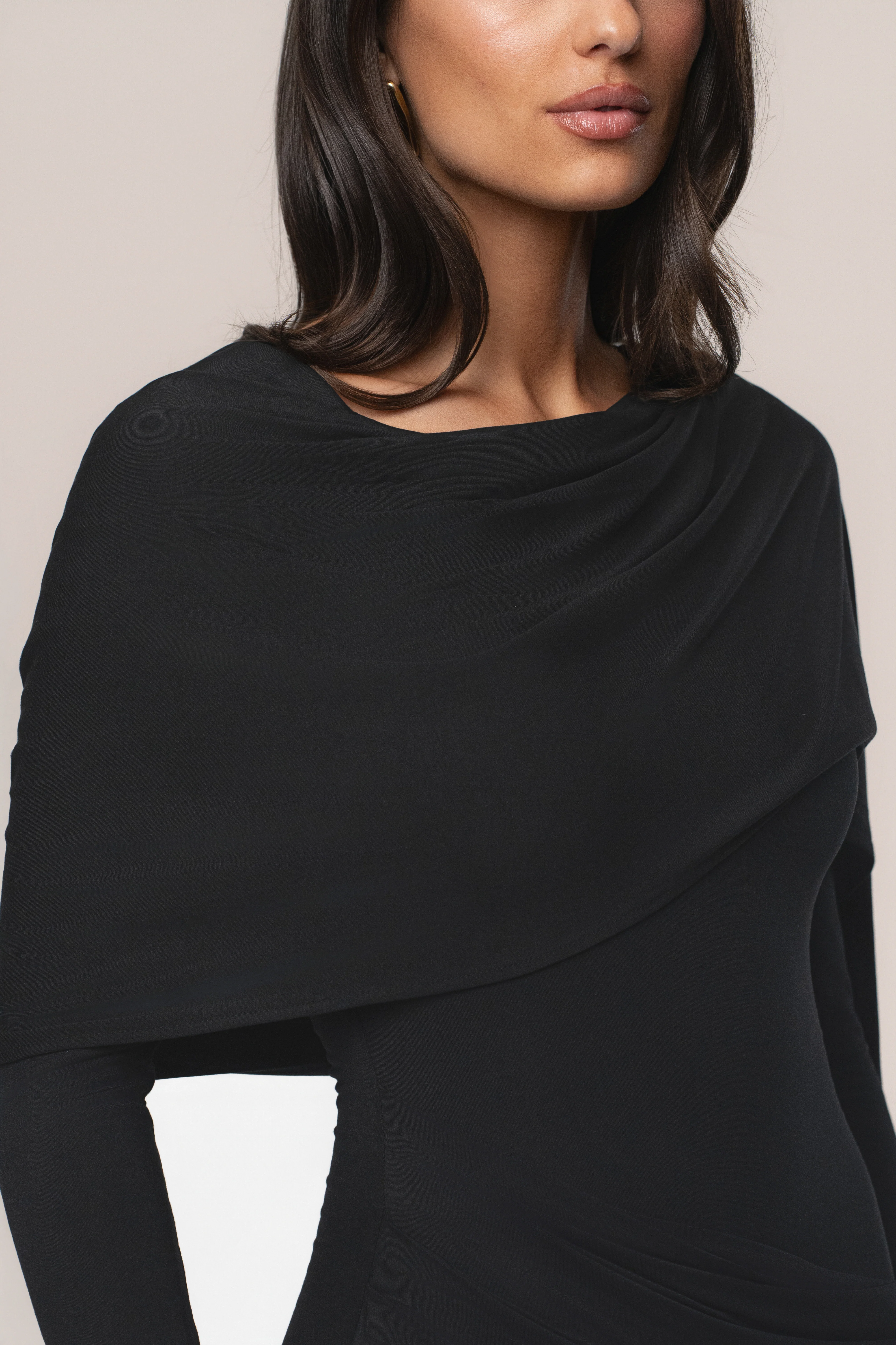 Black Glitz Asymmetric Maxi Dress - Image 12