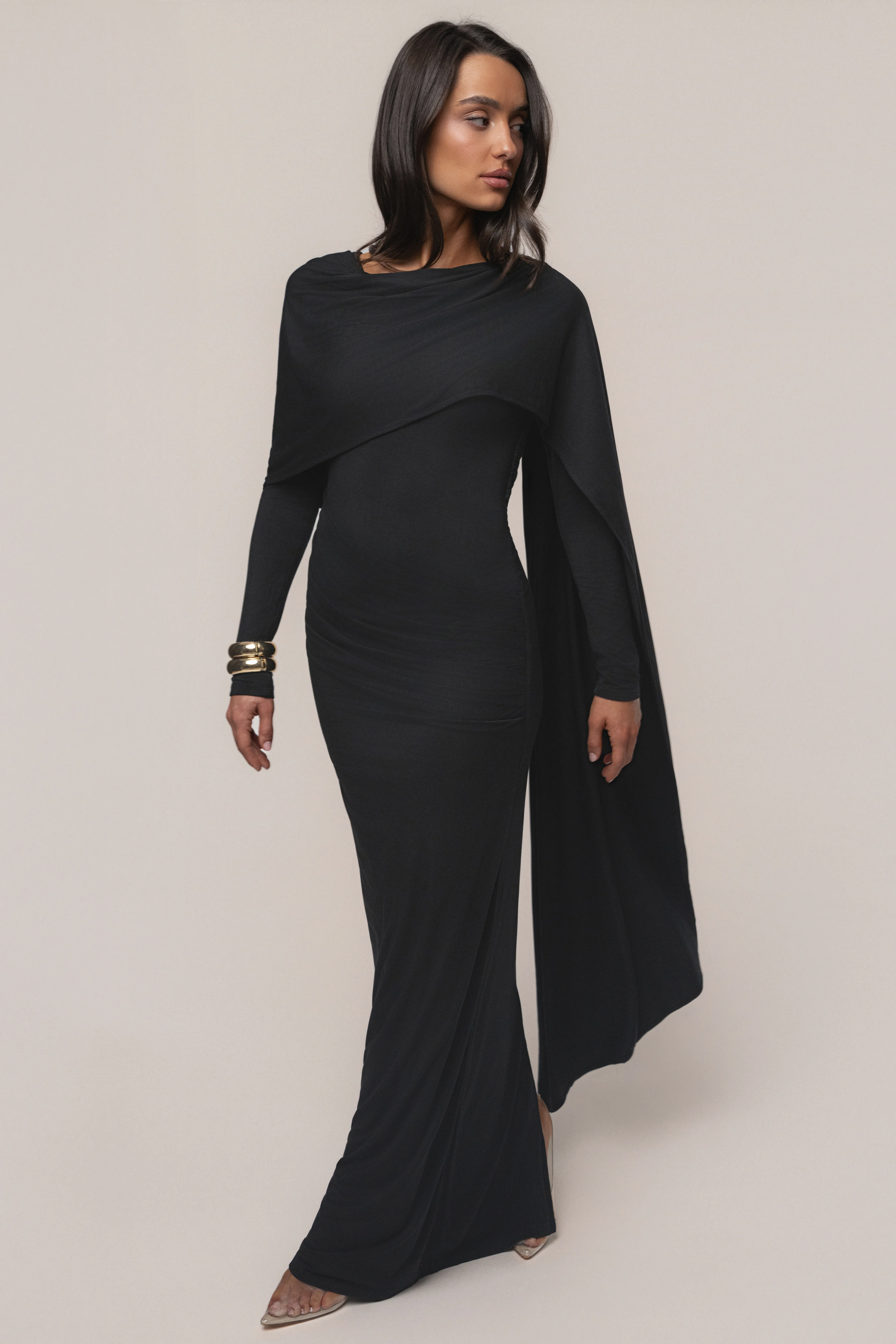 Black Glitz Asymmetric Maxi Dress - Image 14