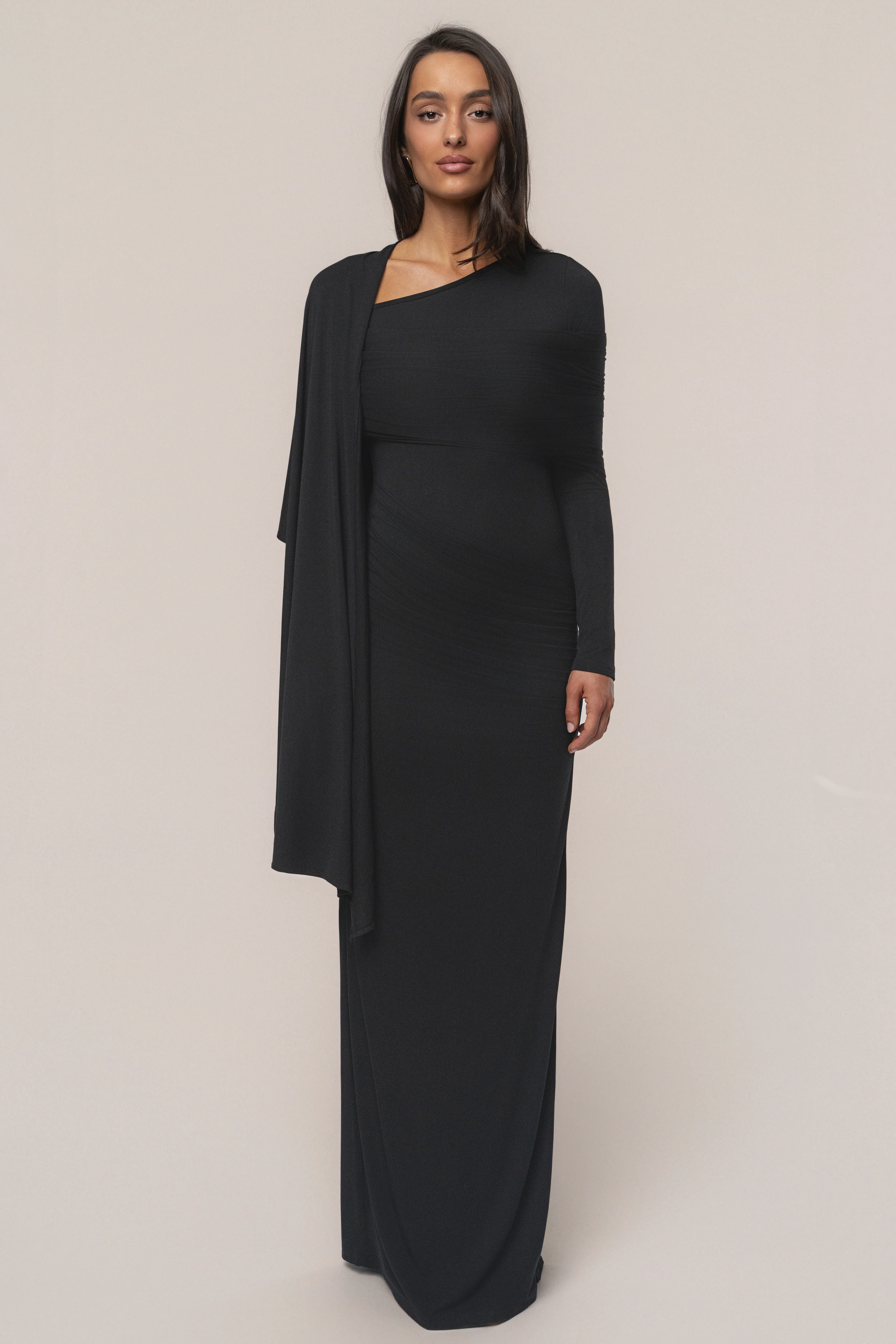Black Glitz Asymmetric Maxi Dress - Image 18