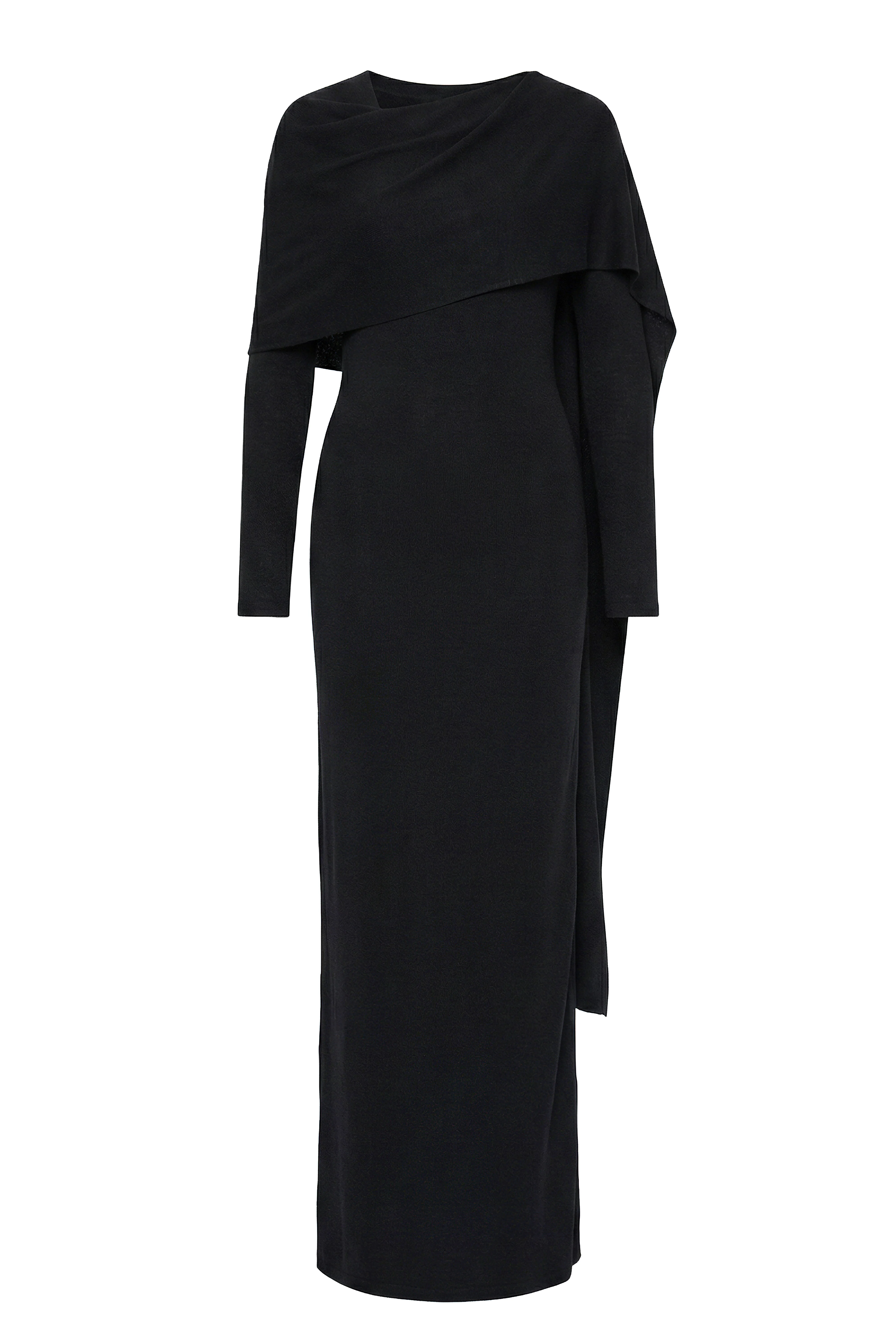 Black Glitz Asymmetric Maxi Dress - Image 2