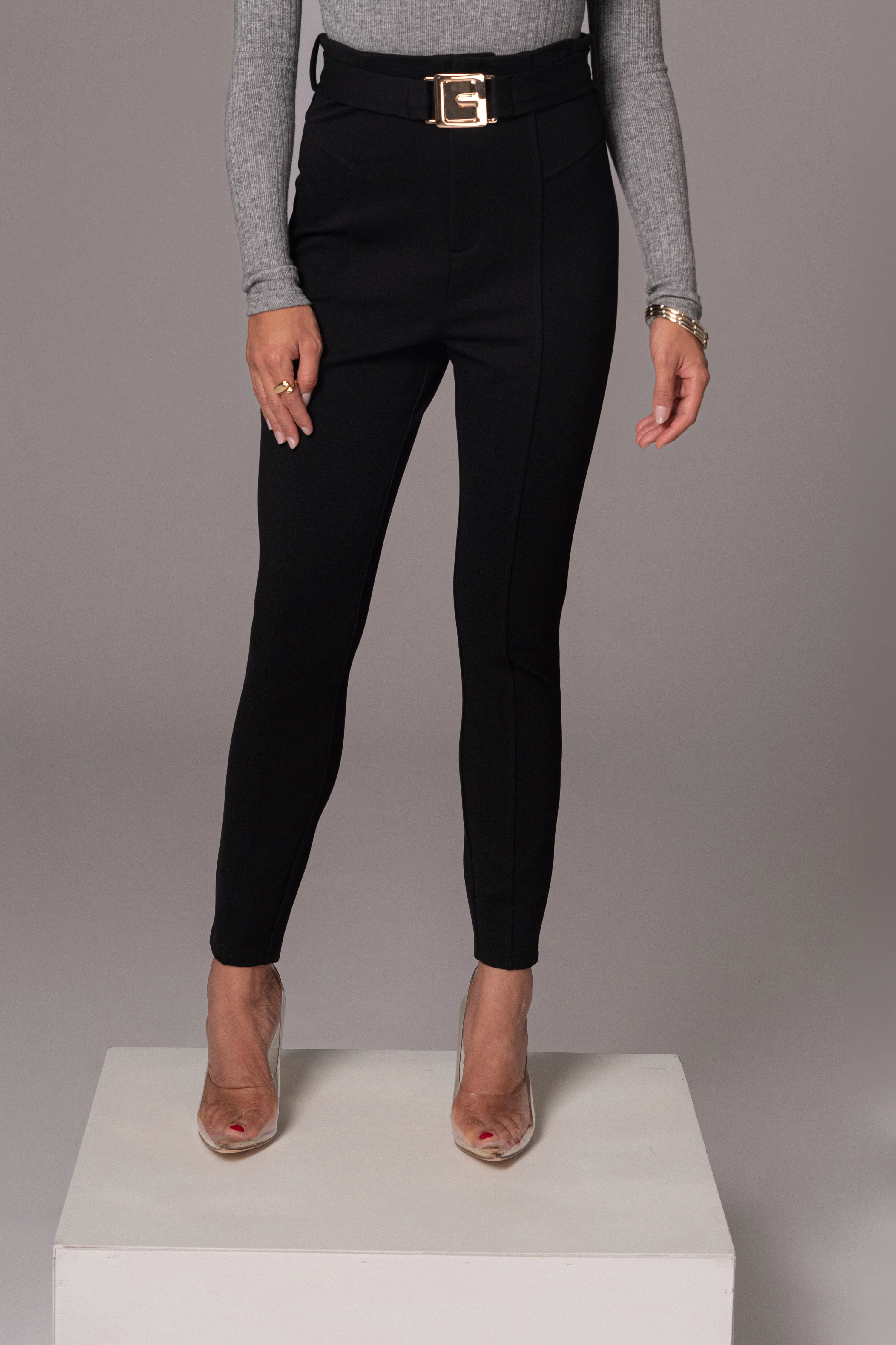 Black Golden Buckled Pants - Image 4