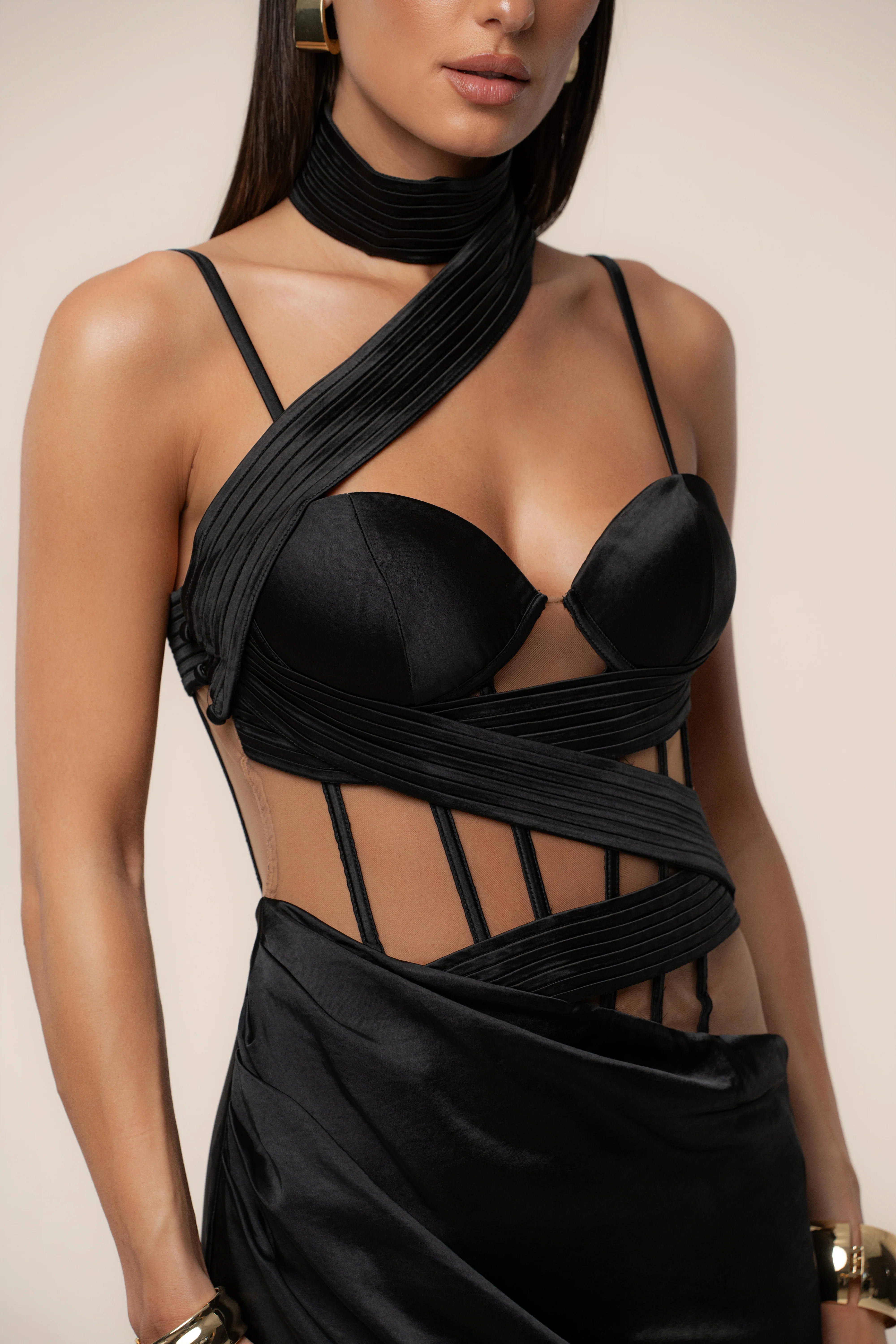Black Golden Hour Corset Maxi Dress - Image 6