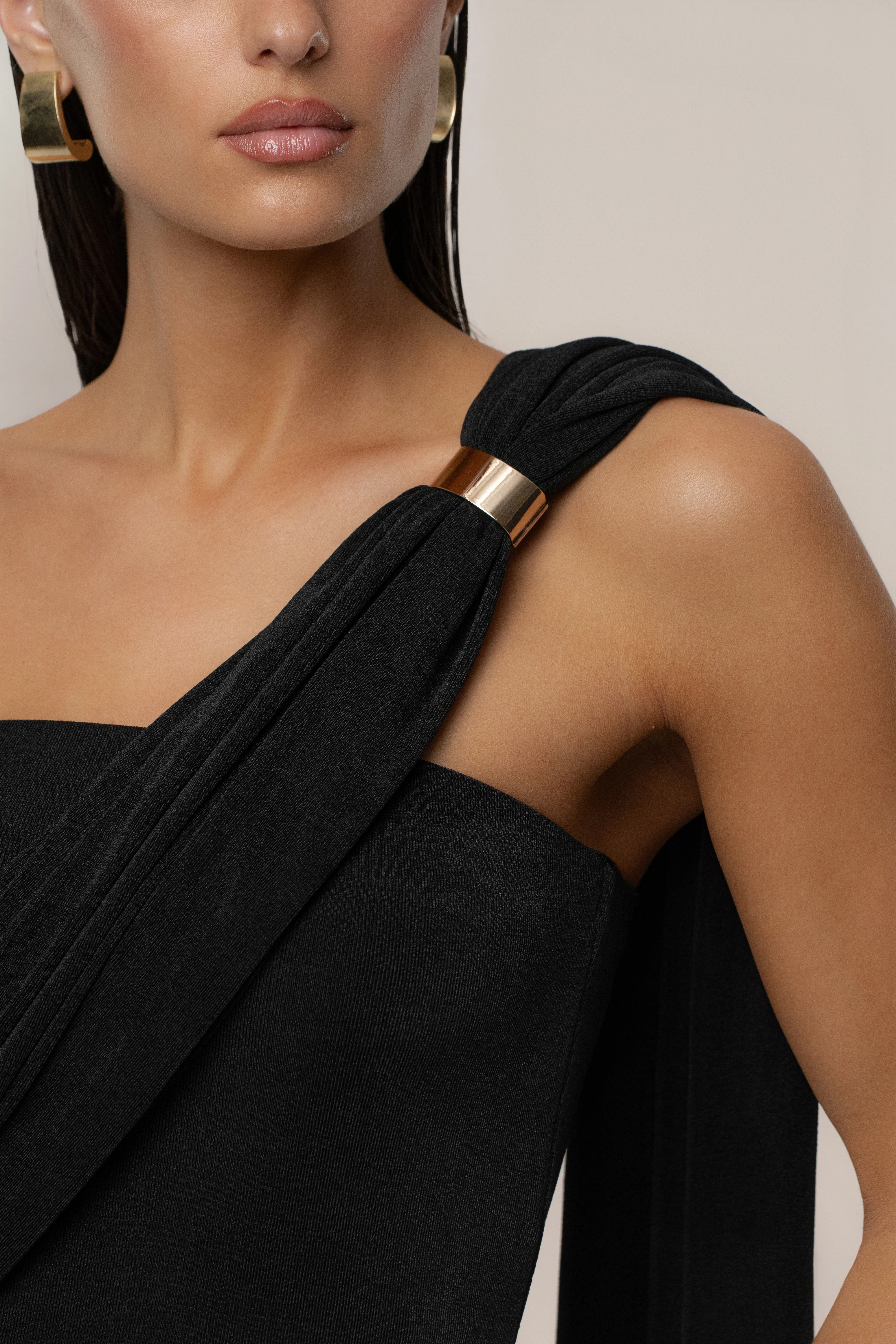 Black Golden Veil Maxi Dress - Image 14