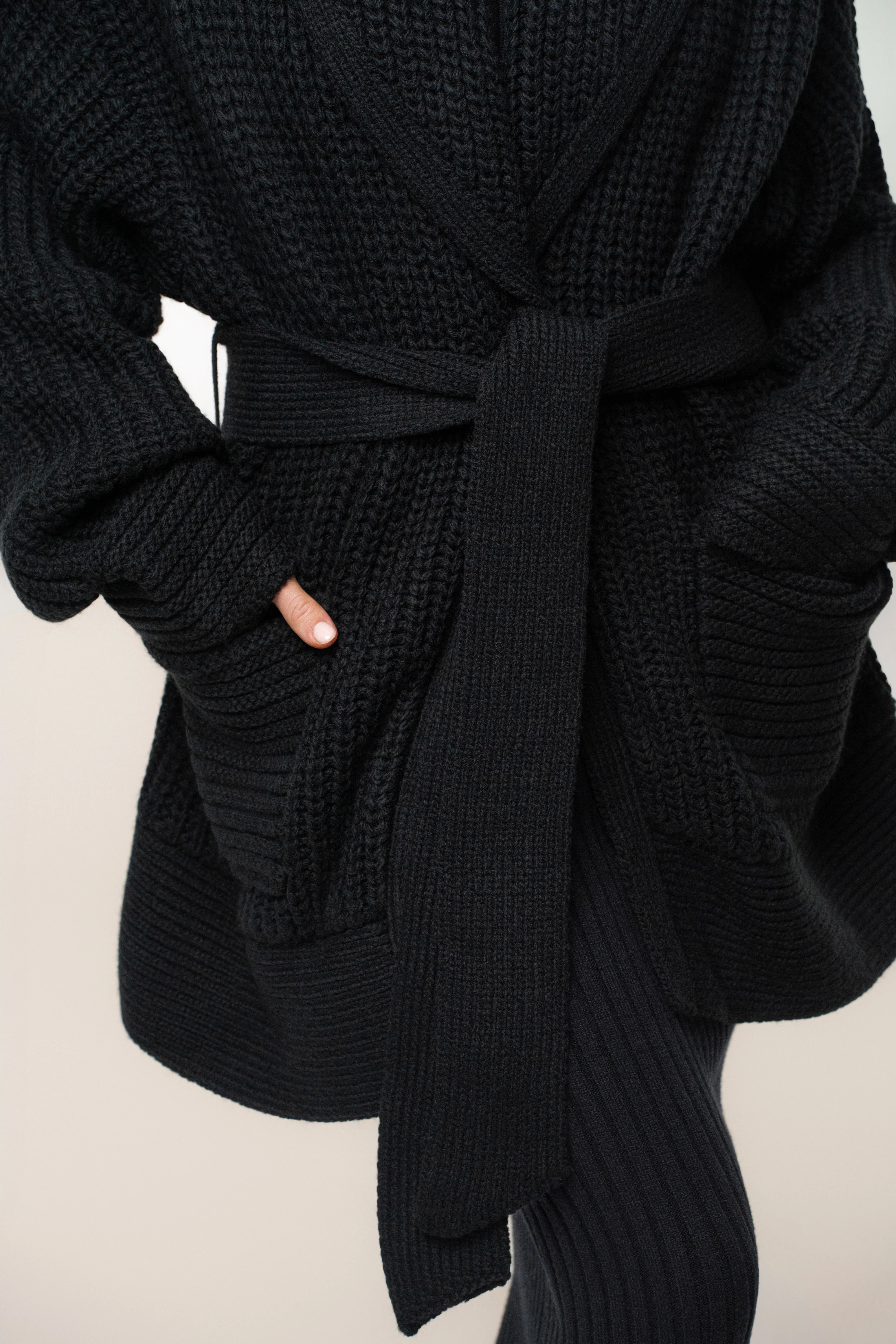 Black Hazel Knit Cardigan - Image 3