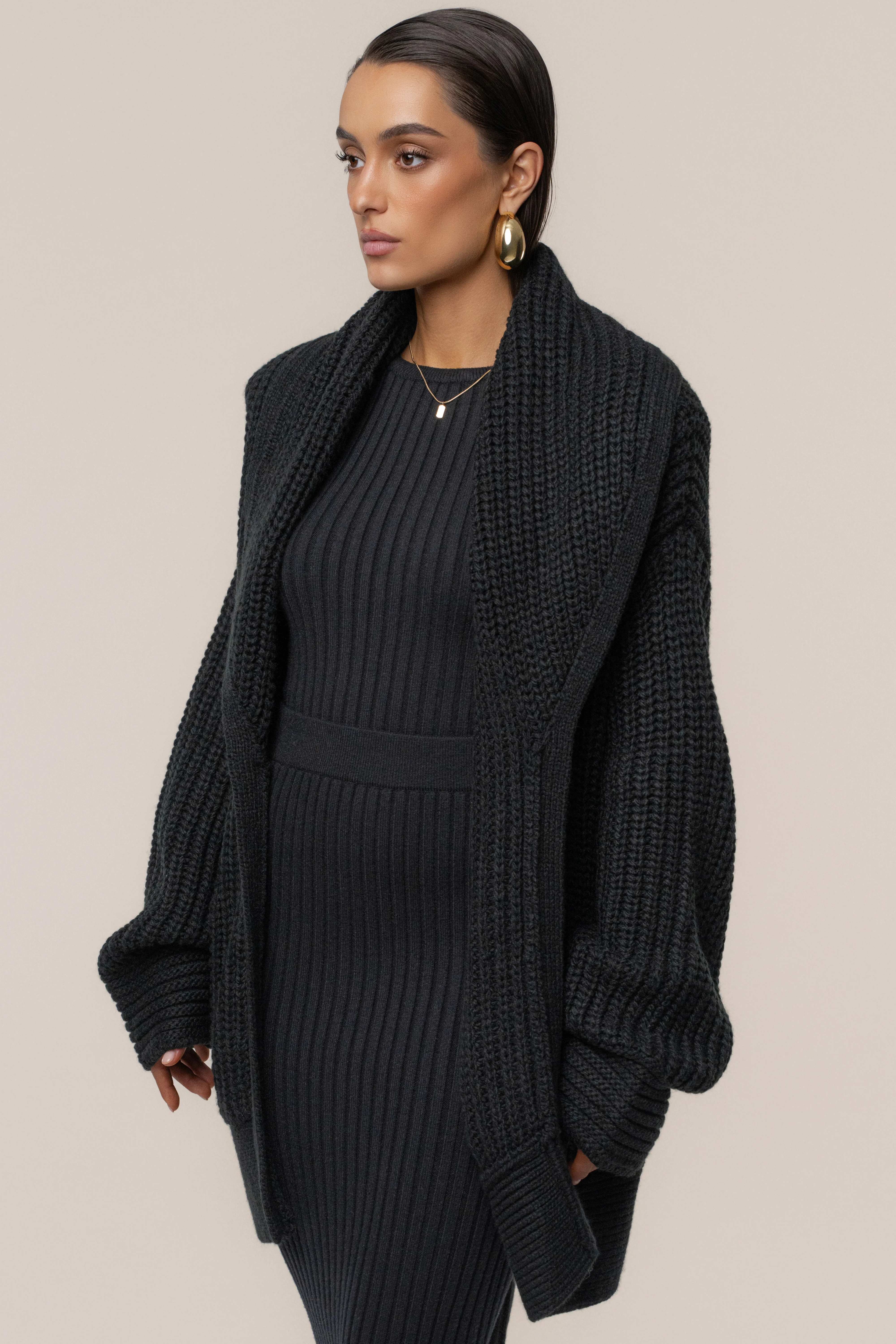 Black Hazel Knit Cardigan - Image 4