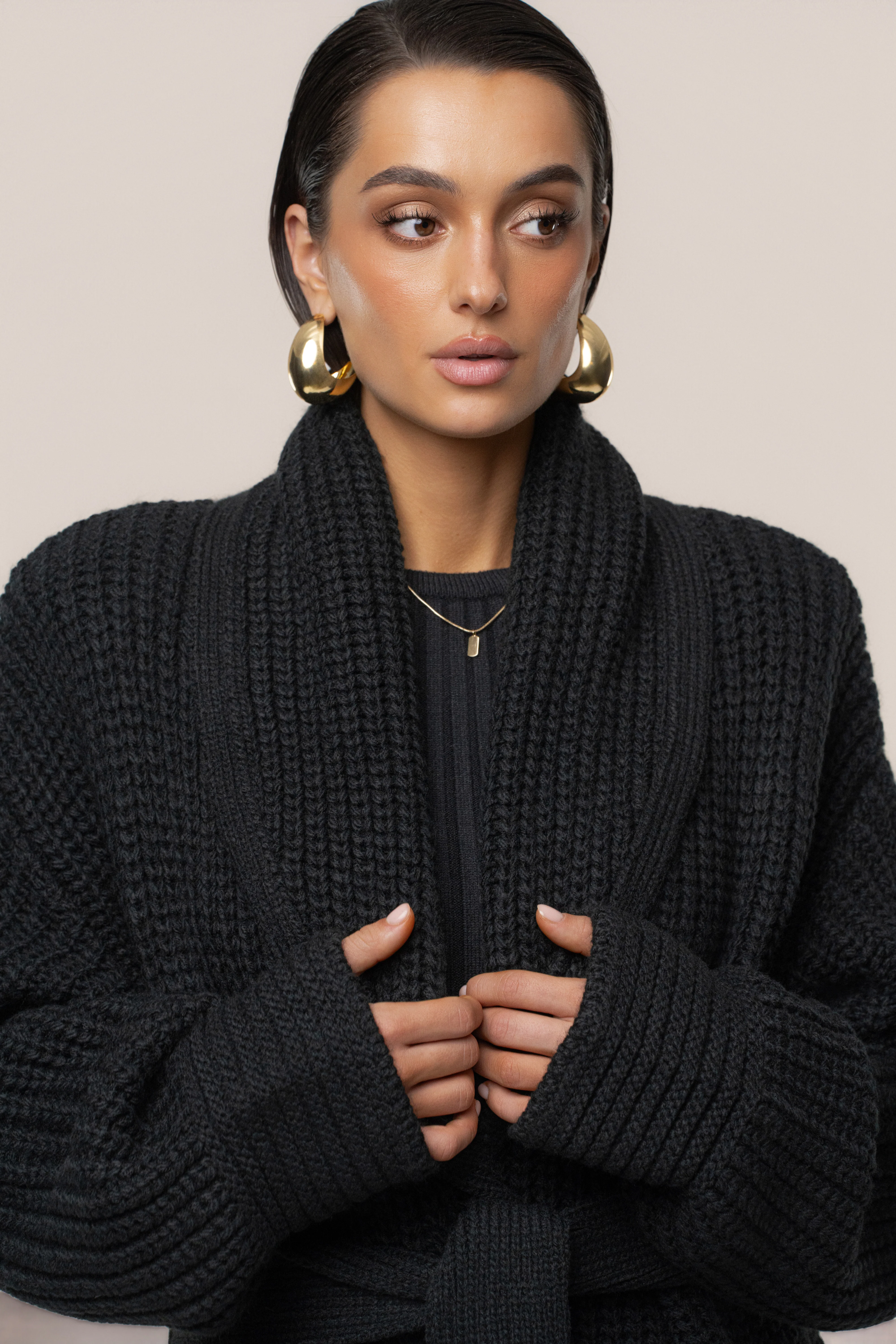 Black Hazel Knit Cardigan - Image 5