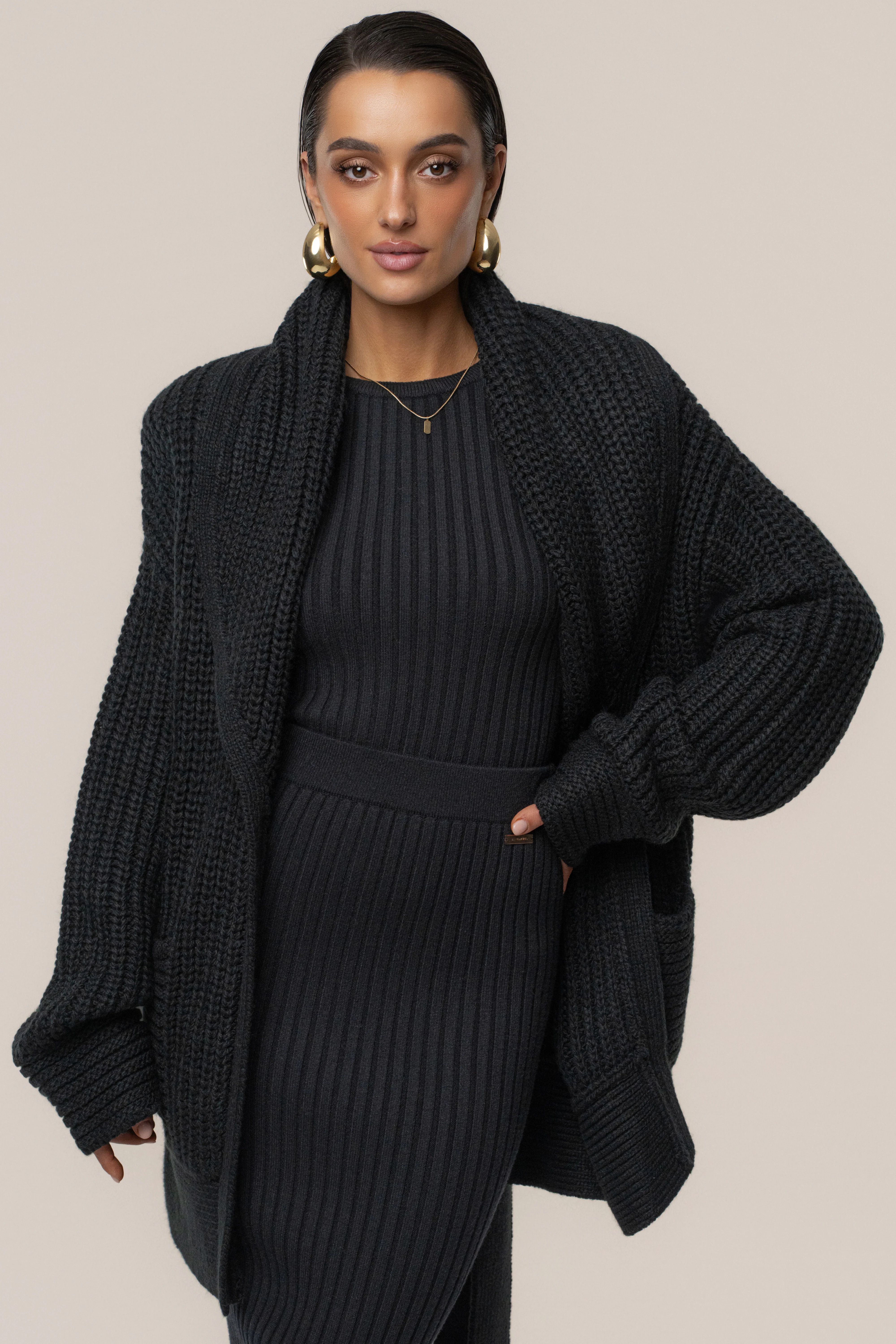 Black Hazel Knit Cardigan - Image 6