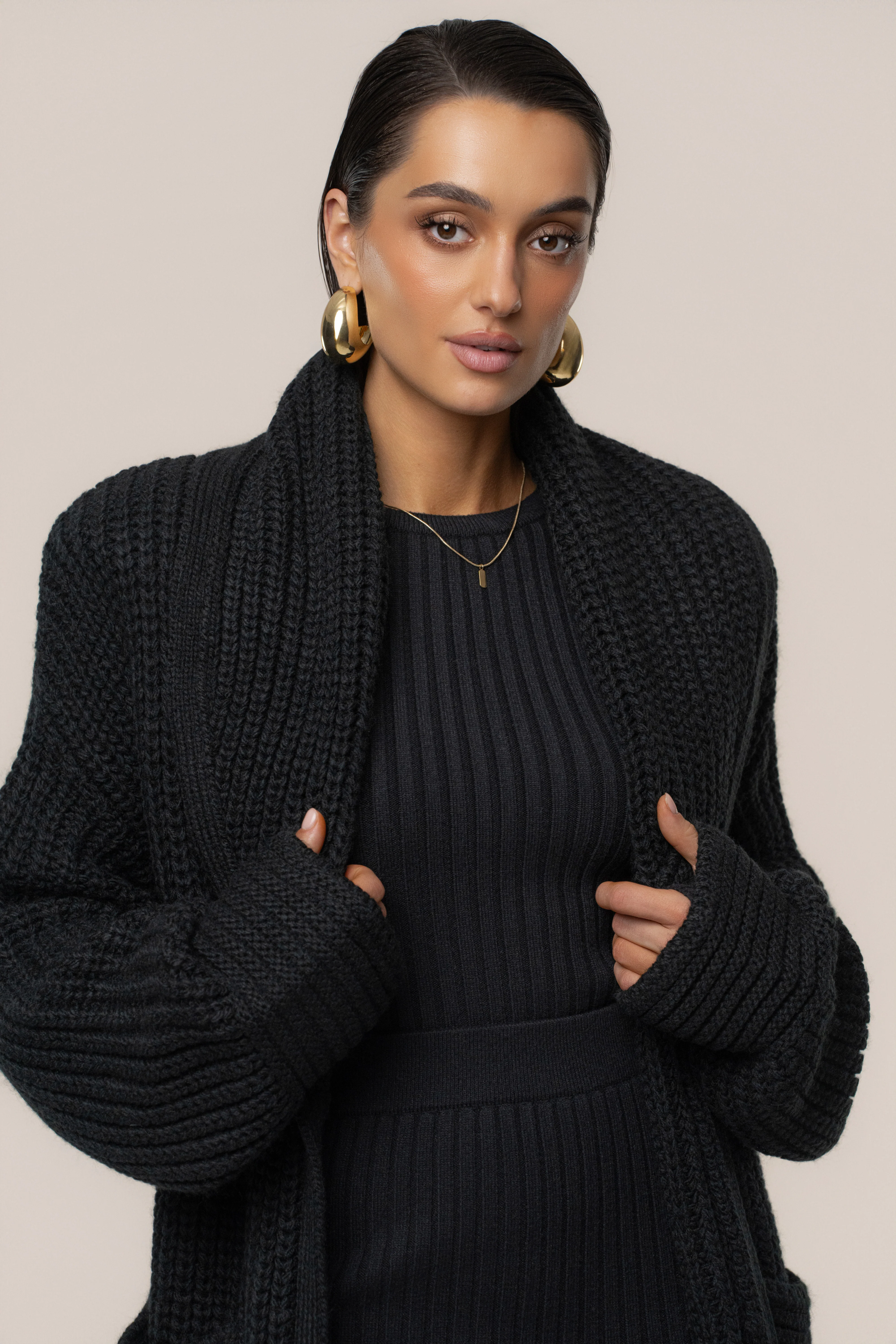 Black Hazel Knit Cardigan - Image 7