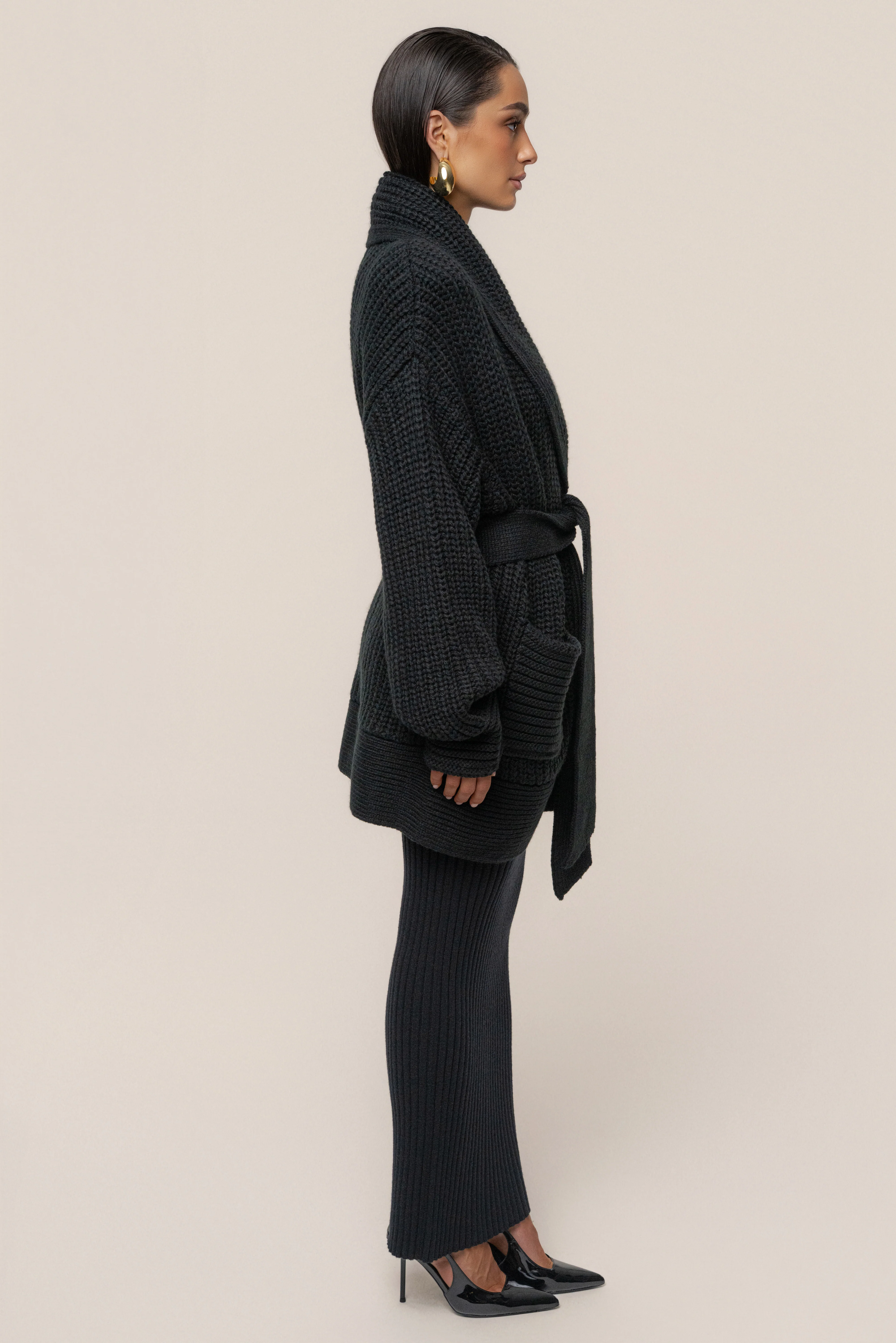 Black Hazel Knit Cardigan - Image 8