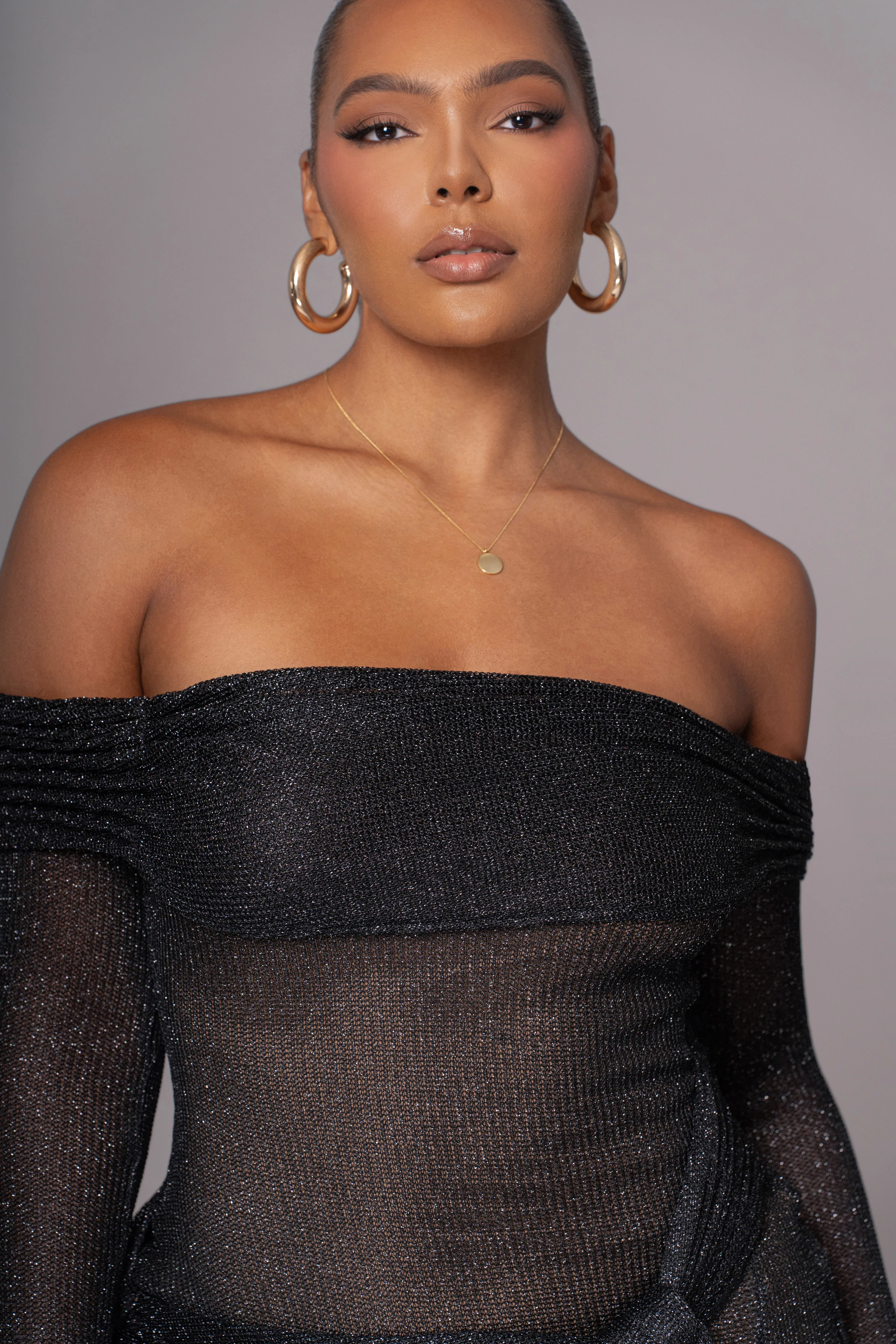 Black Island Elegance Drape Dress - Image 12