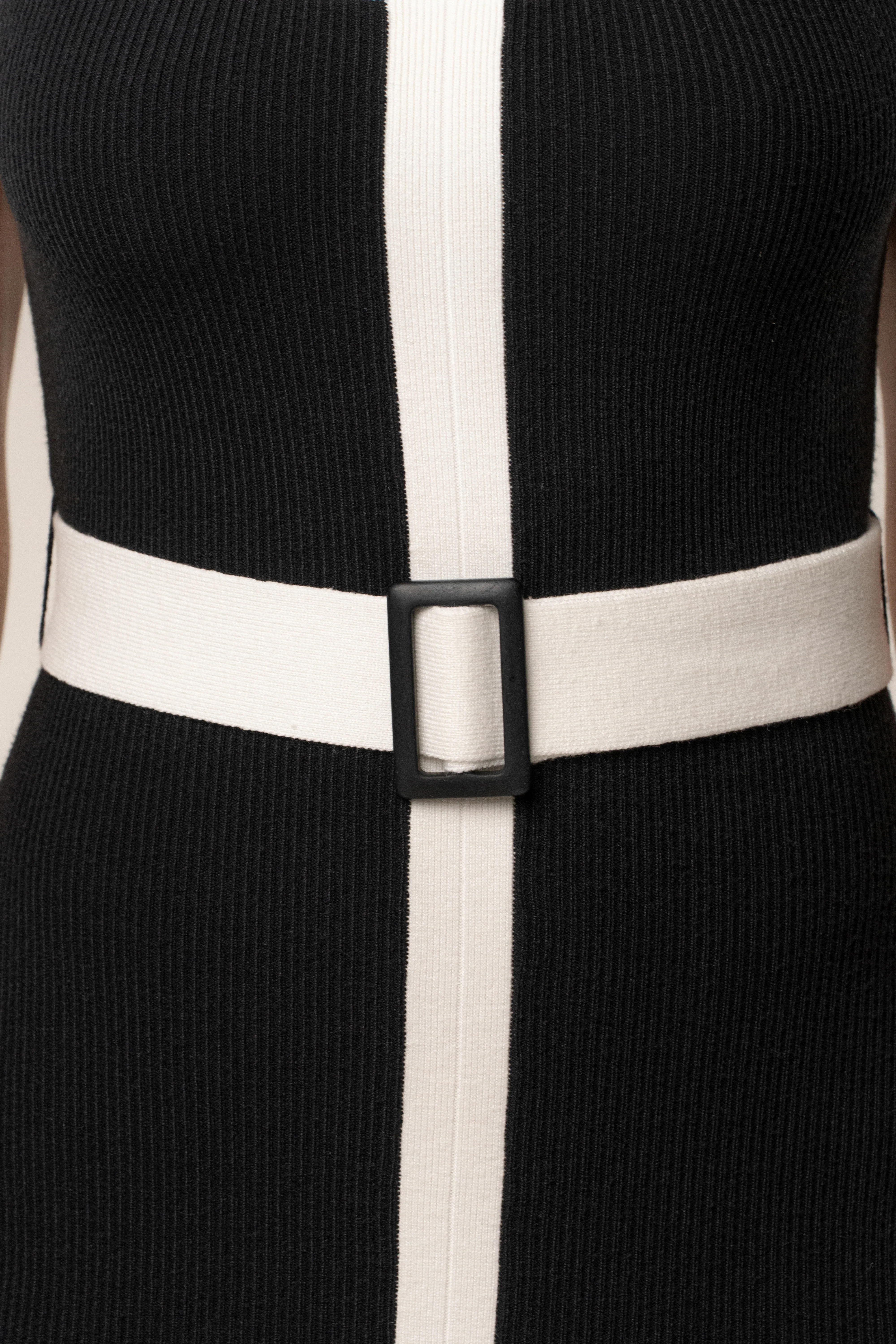 Black/Ivory Belted Cami Maxi Dress - Image 8