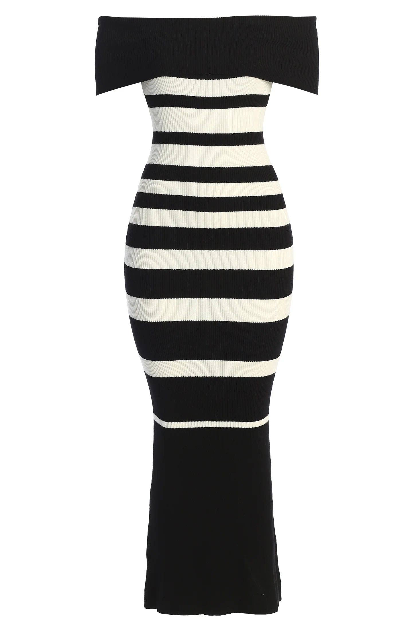 Black/Ivory Striped Custom  Maxi Dress - Image 2