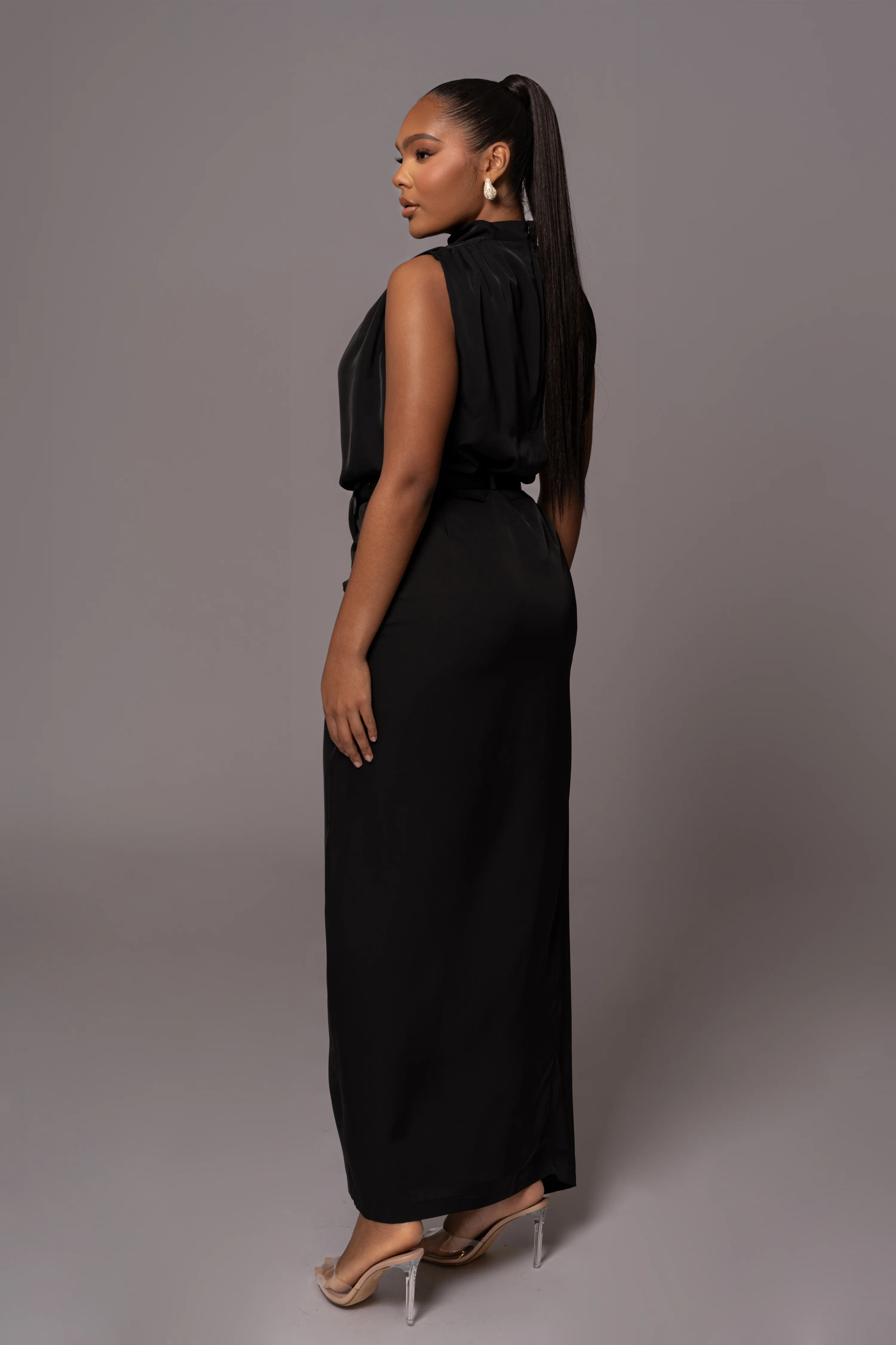 Black Jamila Drape Skirt - Image 4