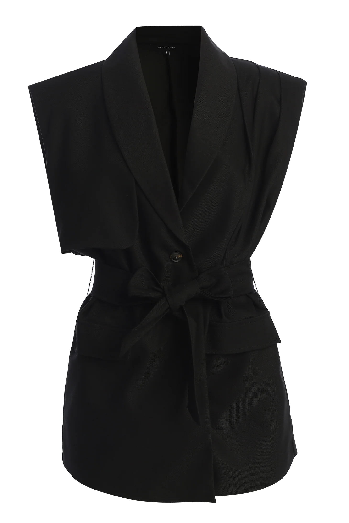 Black Jeanie Belted Vest - Image 3