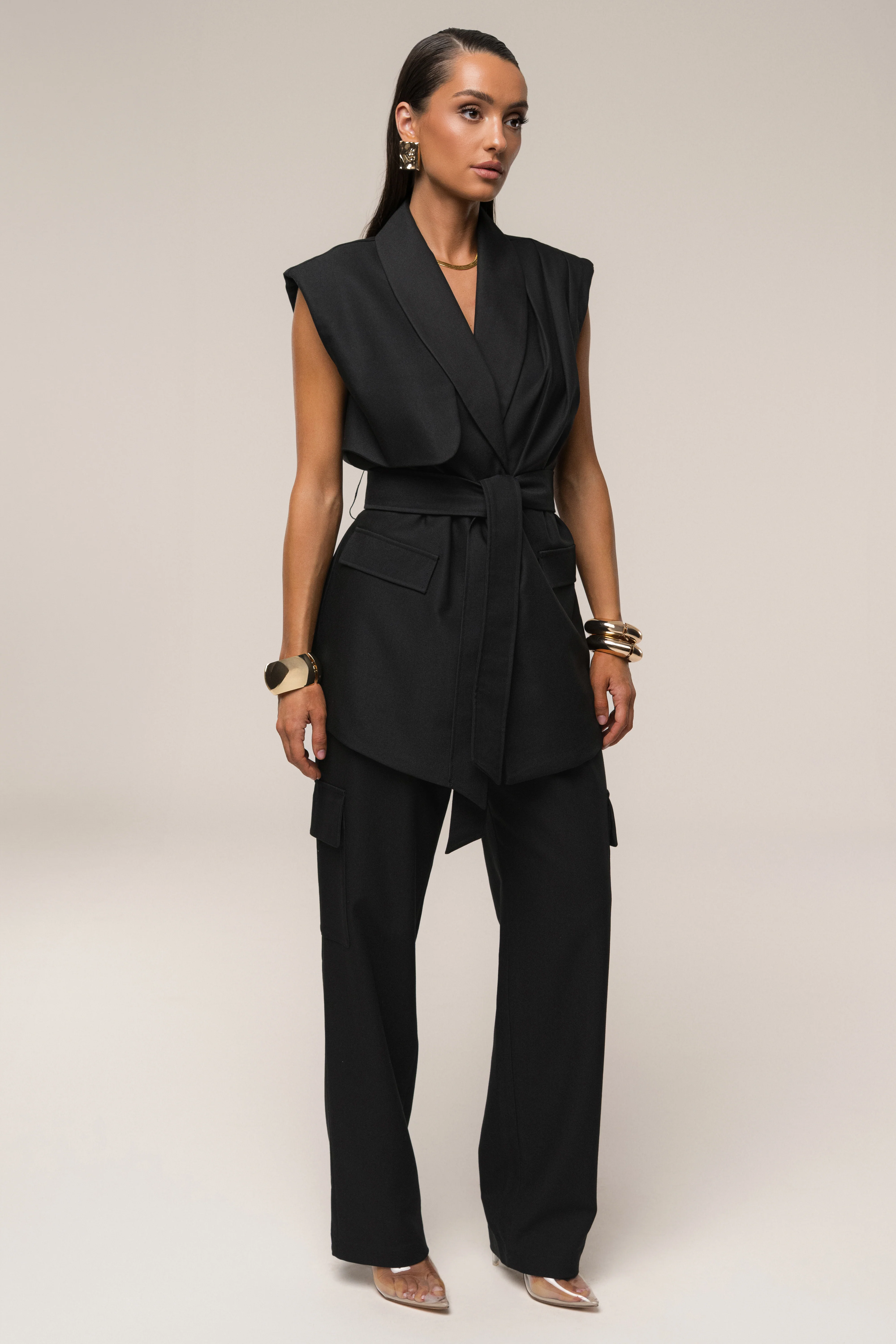 Black Jeanie Belted Vest - Image 8