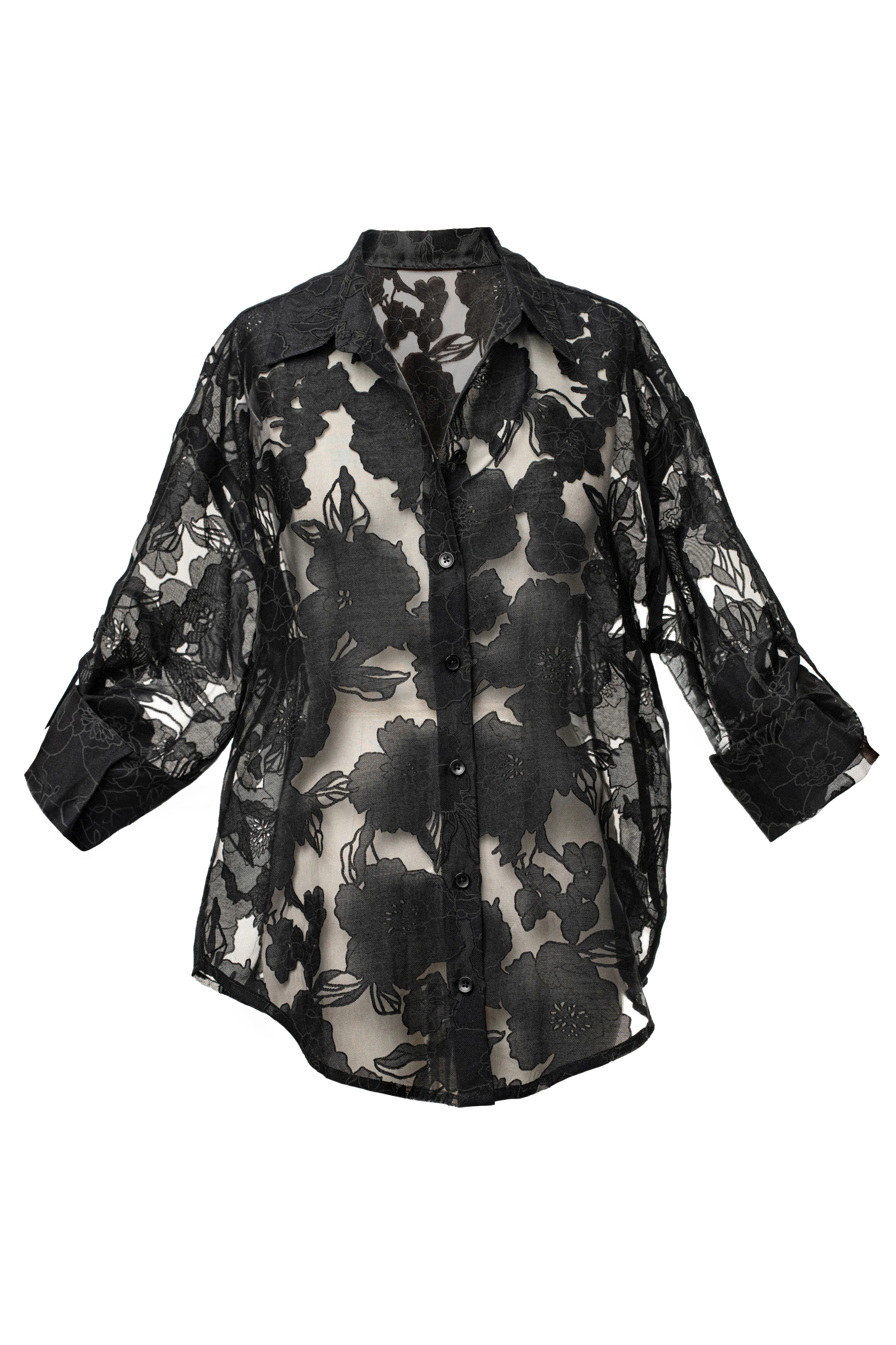PRE-ORDER Black Organza Floral Blouse - Image 6