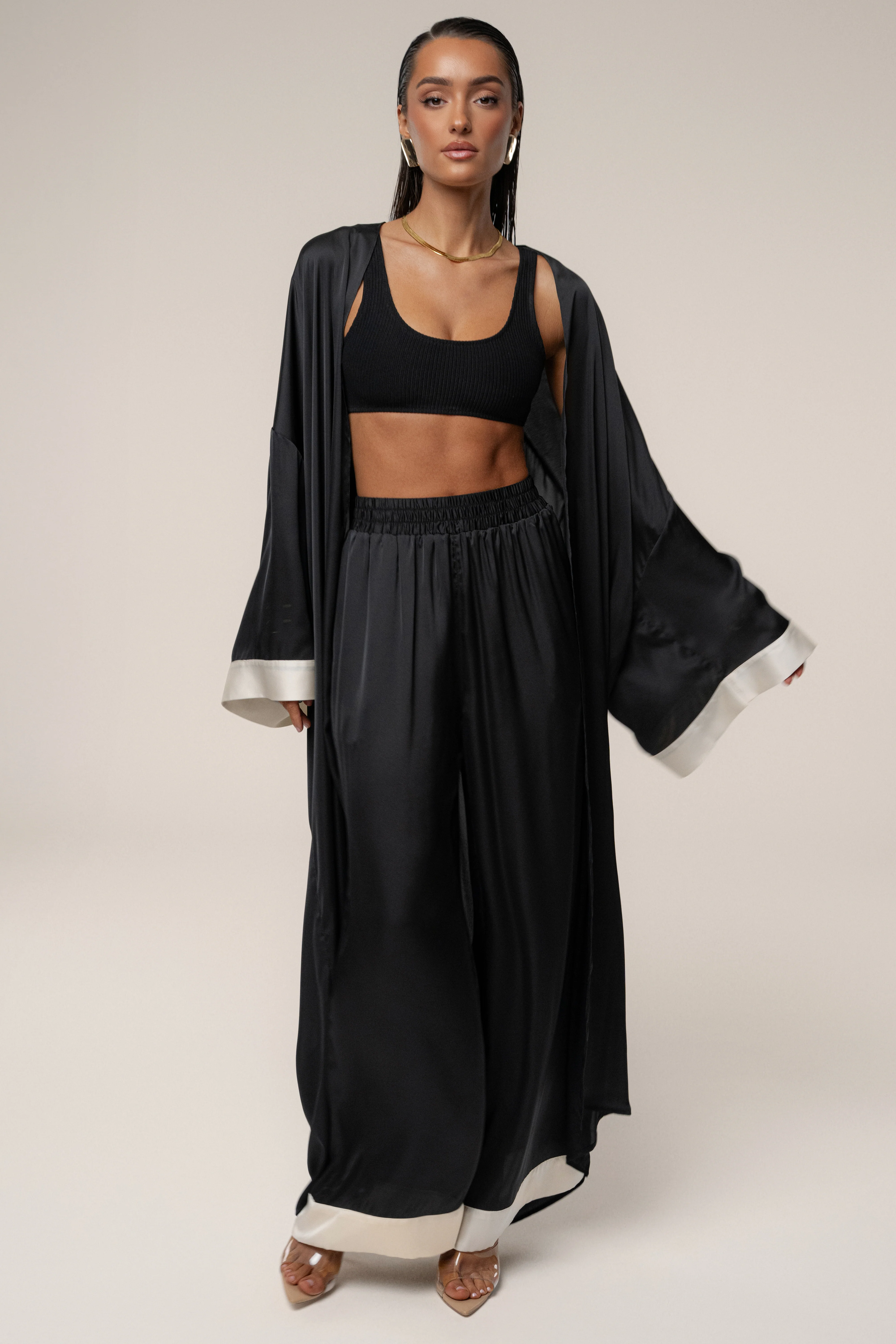 Black Jet Set Wide Leg Pants - Image 11