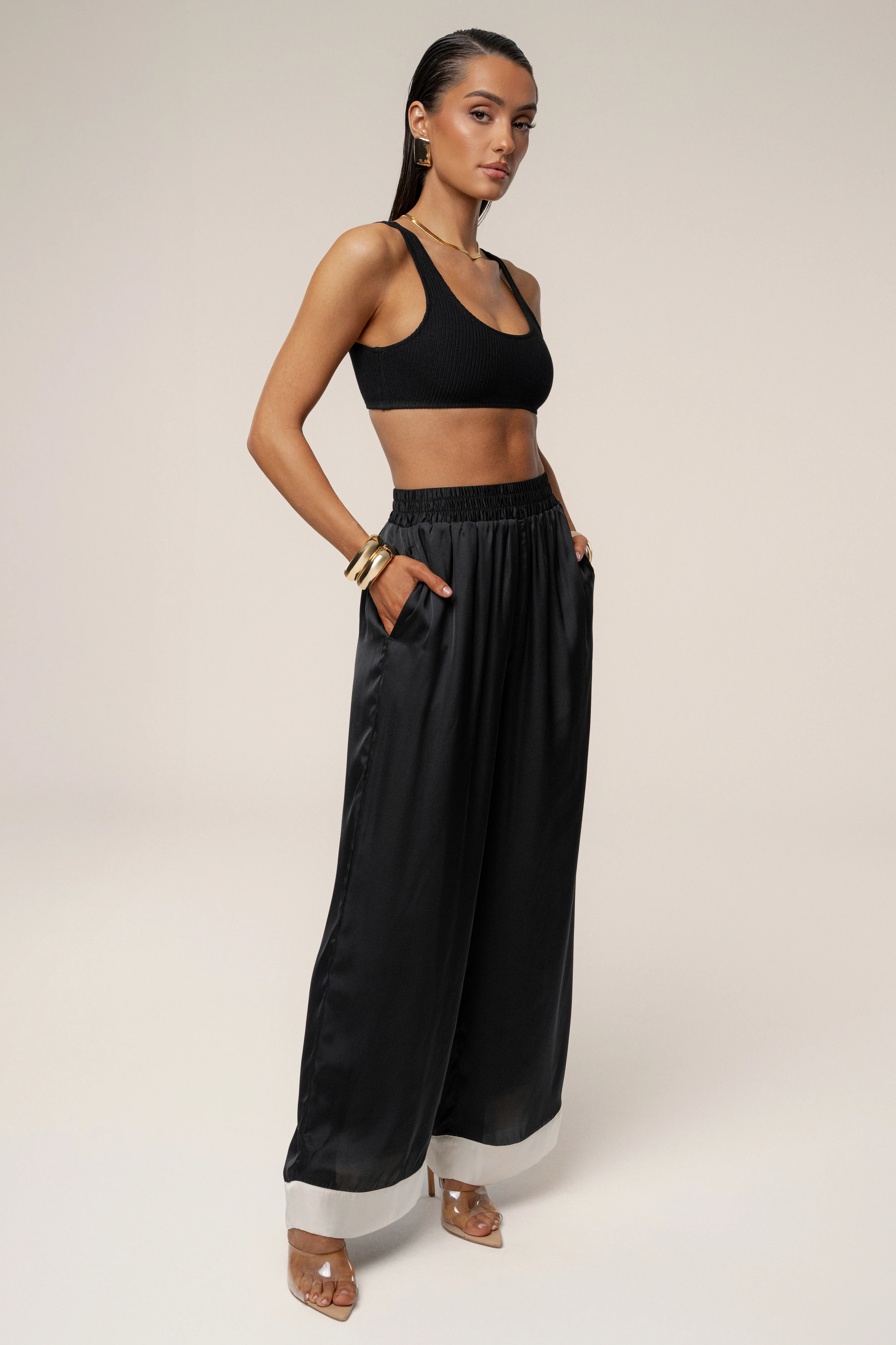 Black Jet Set Wide Leg Pants - Image 12