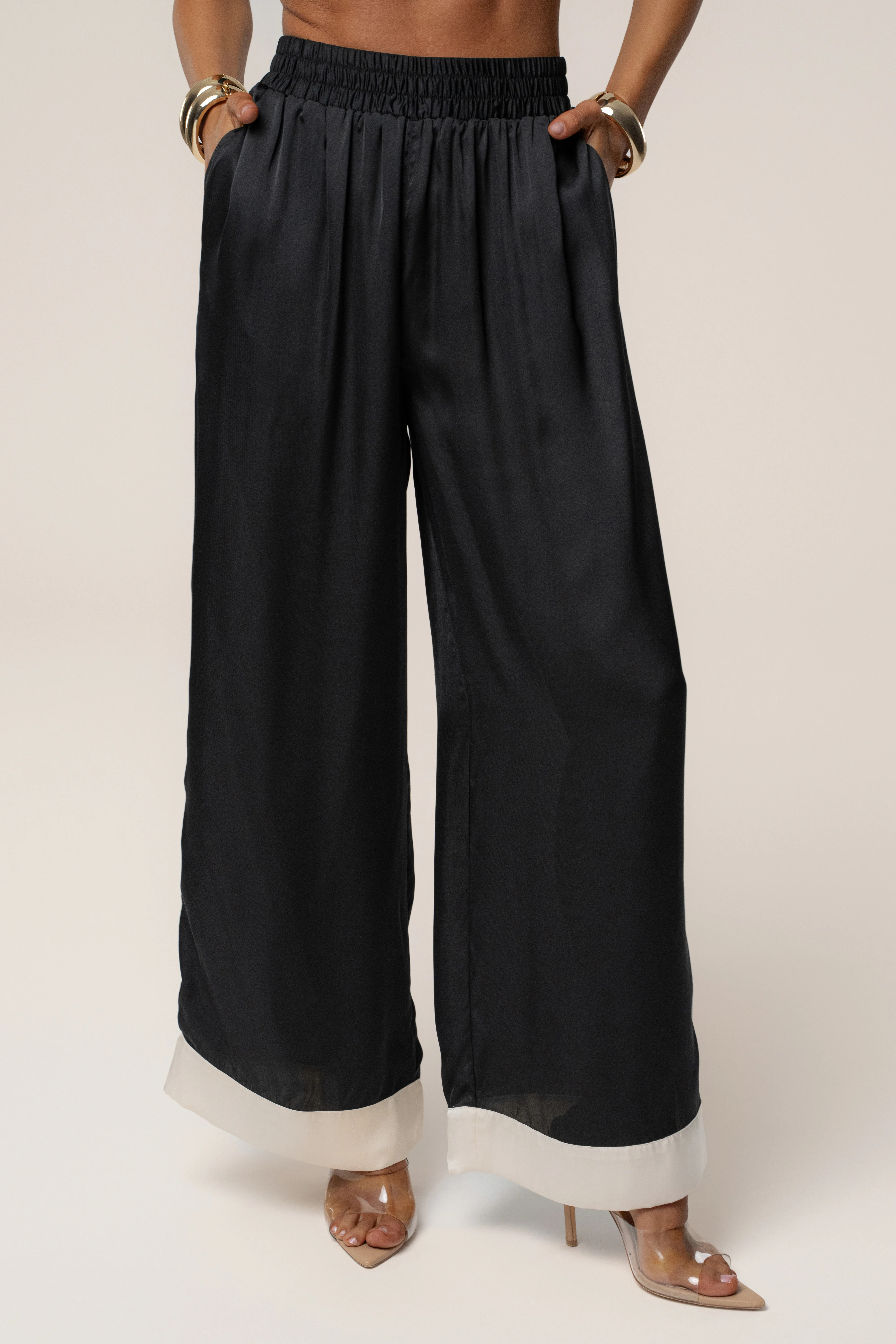 Black Jet Set Wide Leg Pants - Image 3