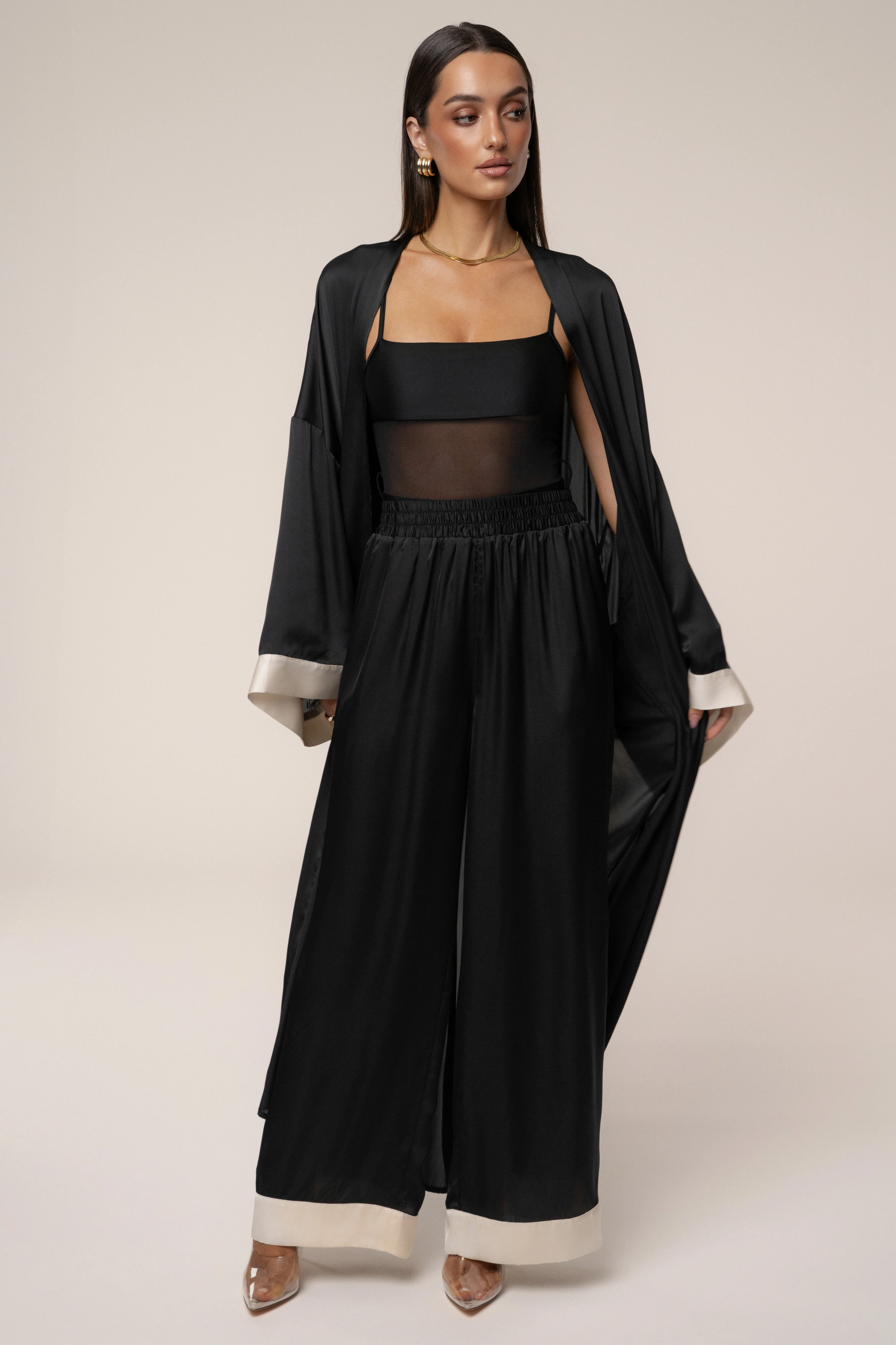Black Jet Set Wide Leg Pants - Image 4