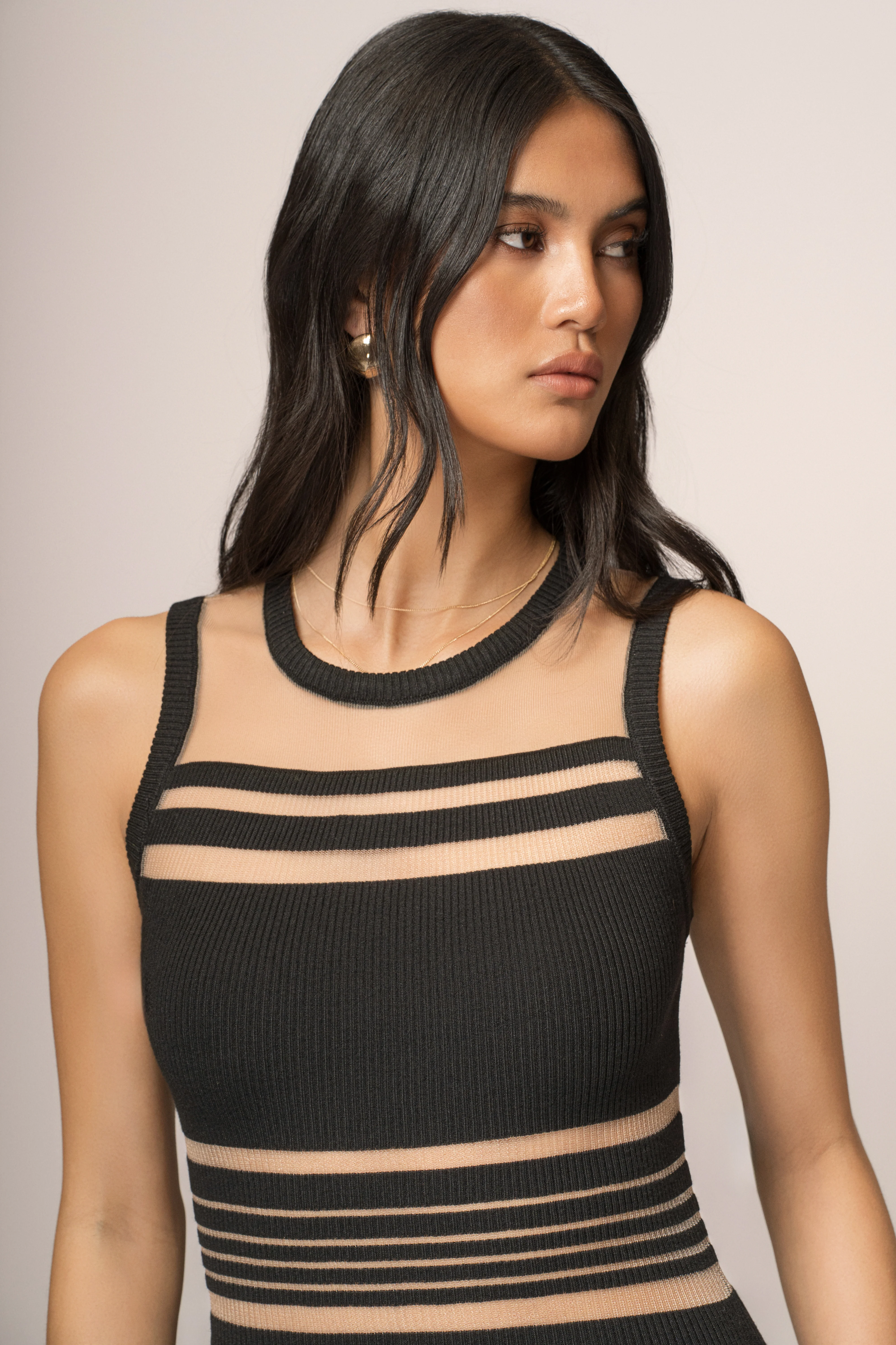 Black Jianna Striped Maxi Dress - Image 4