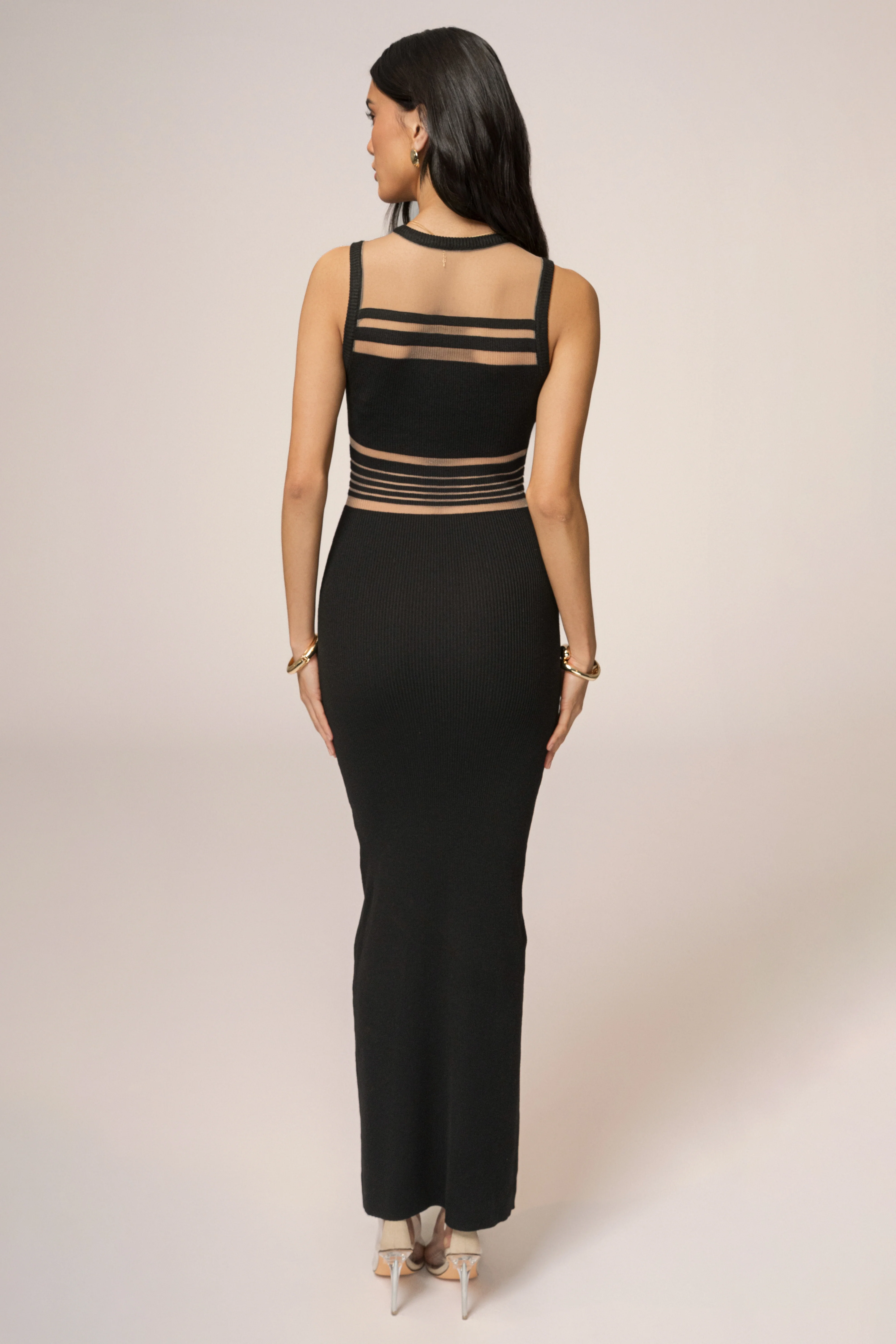 Black Jianna Striped Maxi Dress - Image 6
