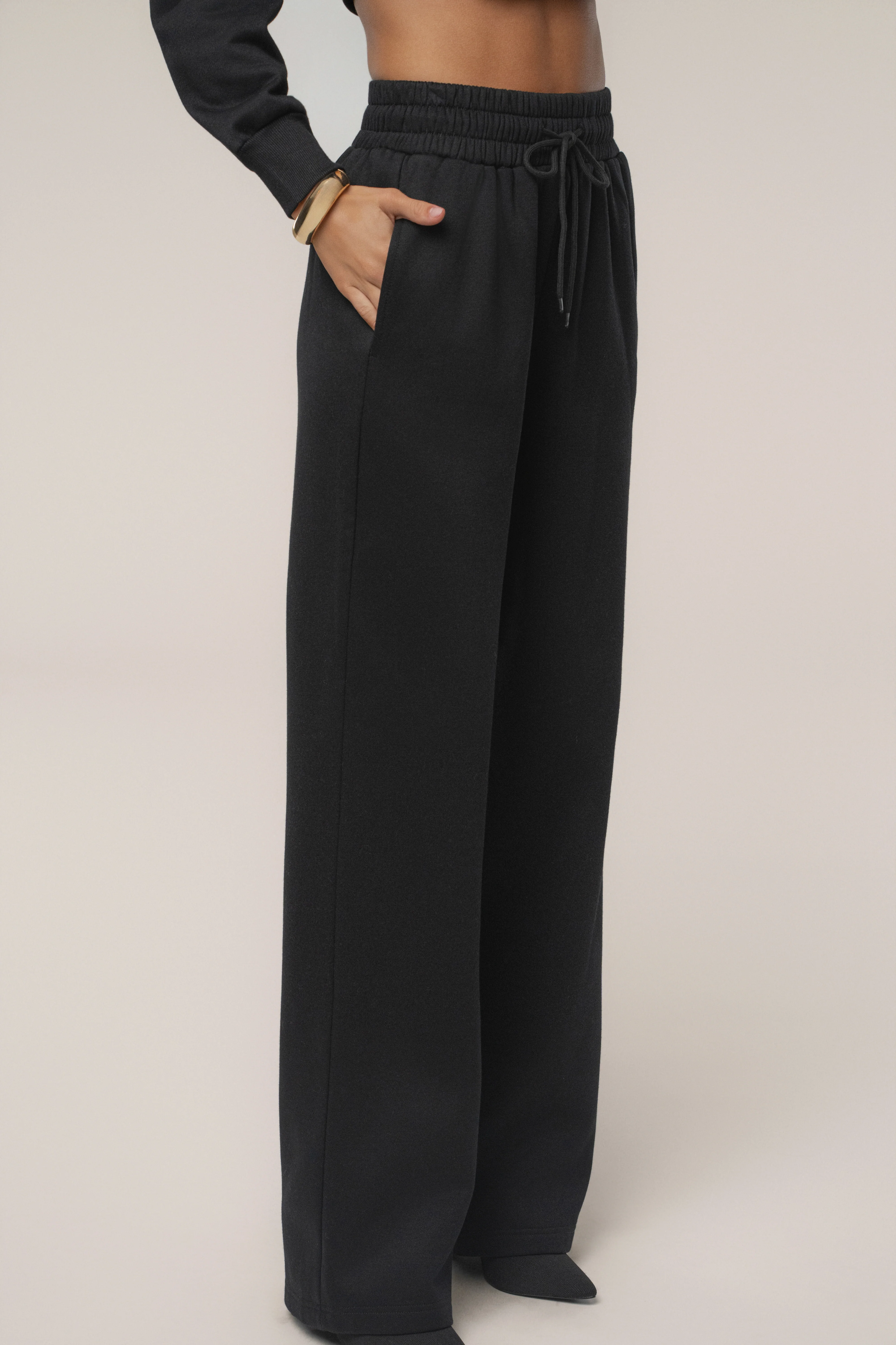 Black JLUXLABEL Logo Fleece Pants - Image 10
