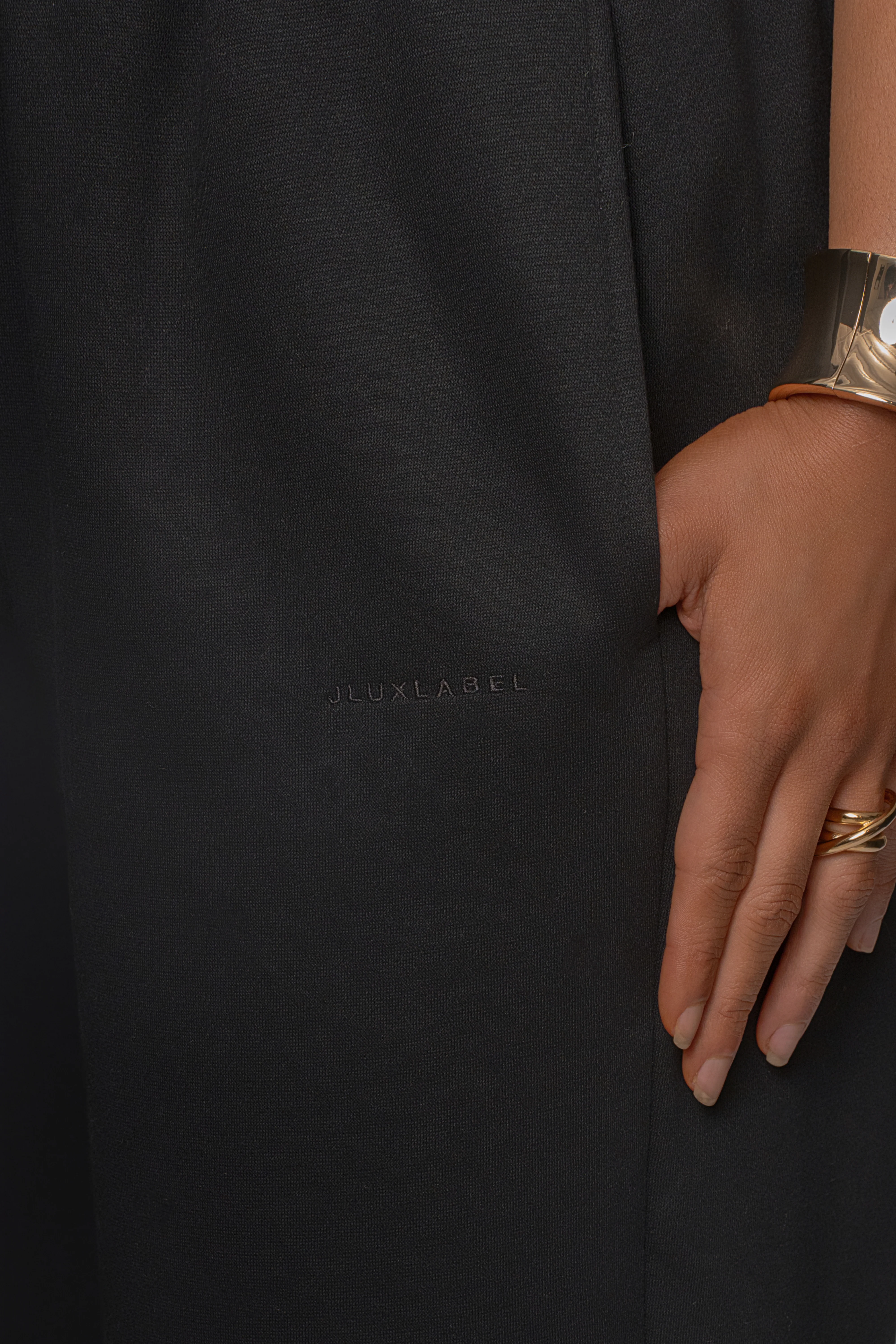 Black JLUXLABEL Logo Fleece Pants - Image 18