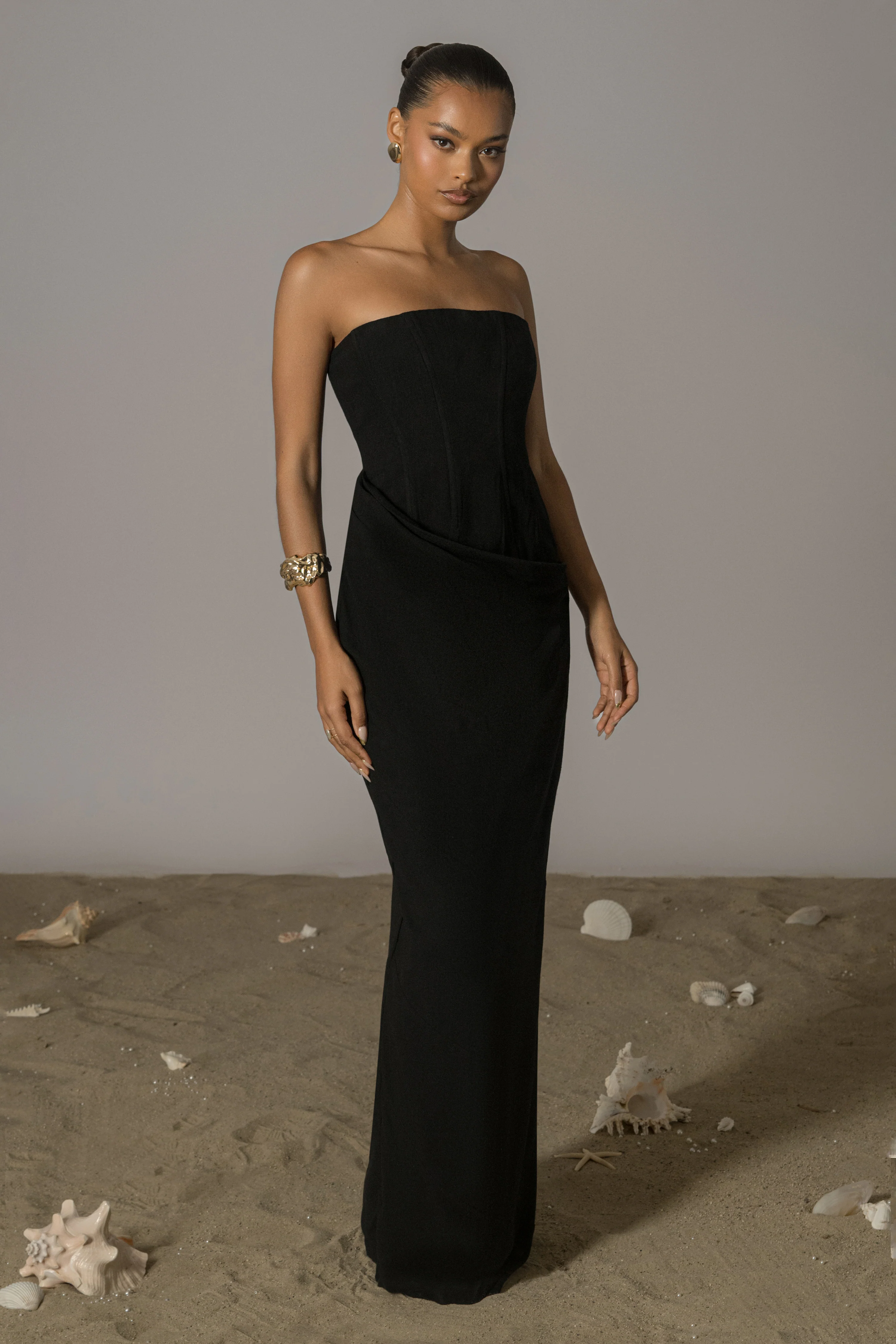 Black Journey Linen Maxi Dress - Image 5
