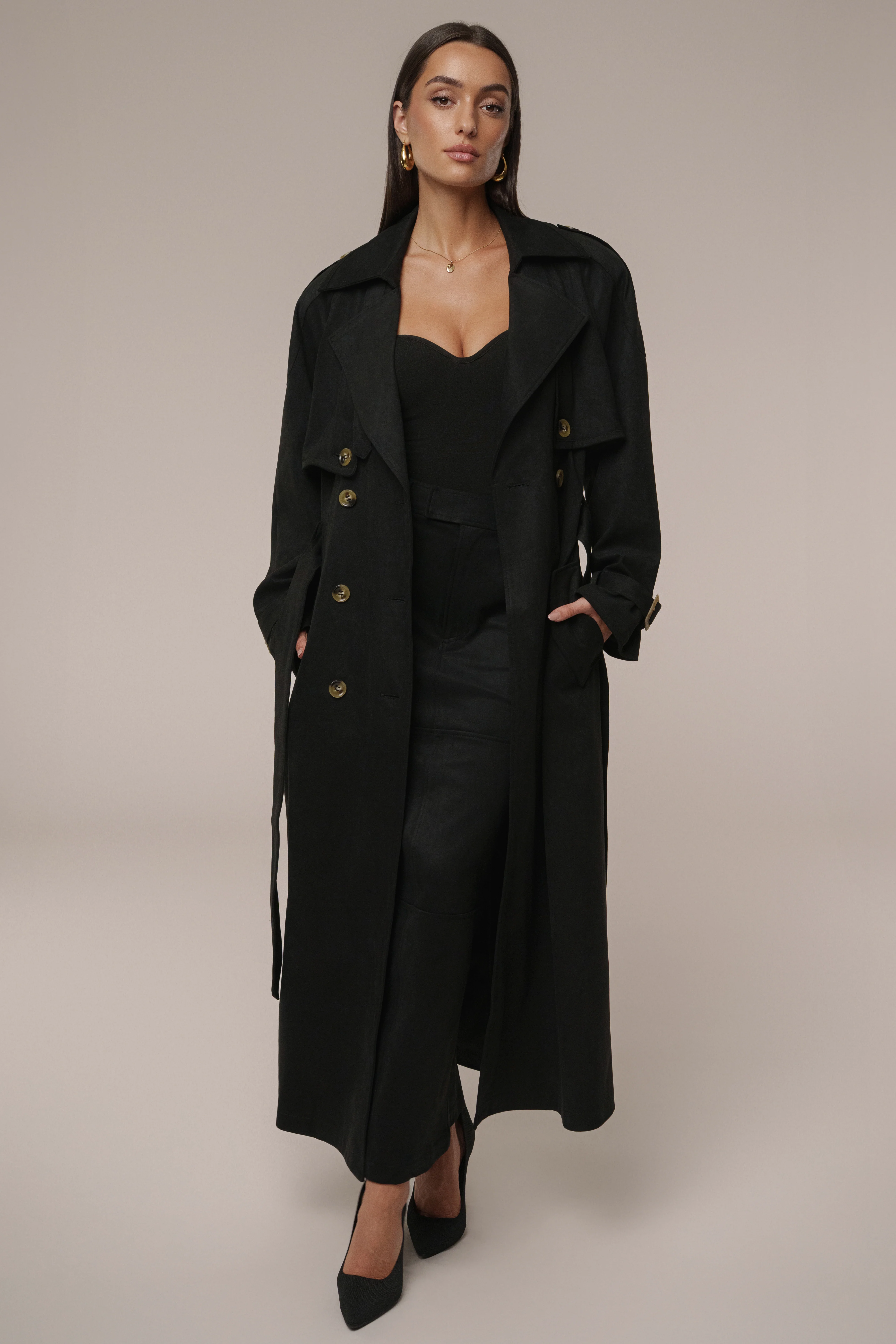 Black Joy Suede Maxi Skirt - Image 6