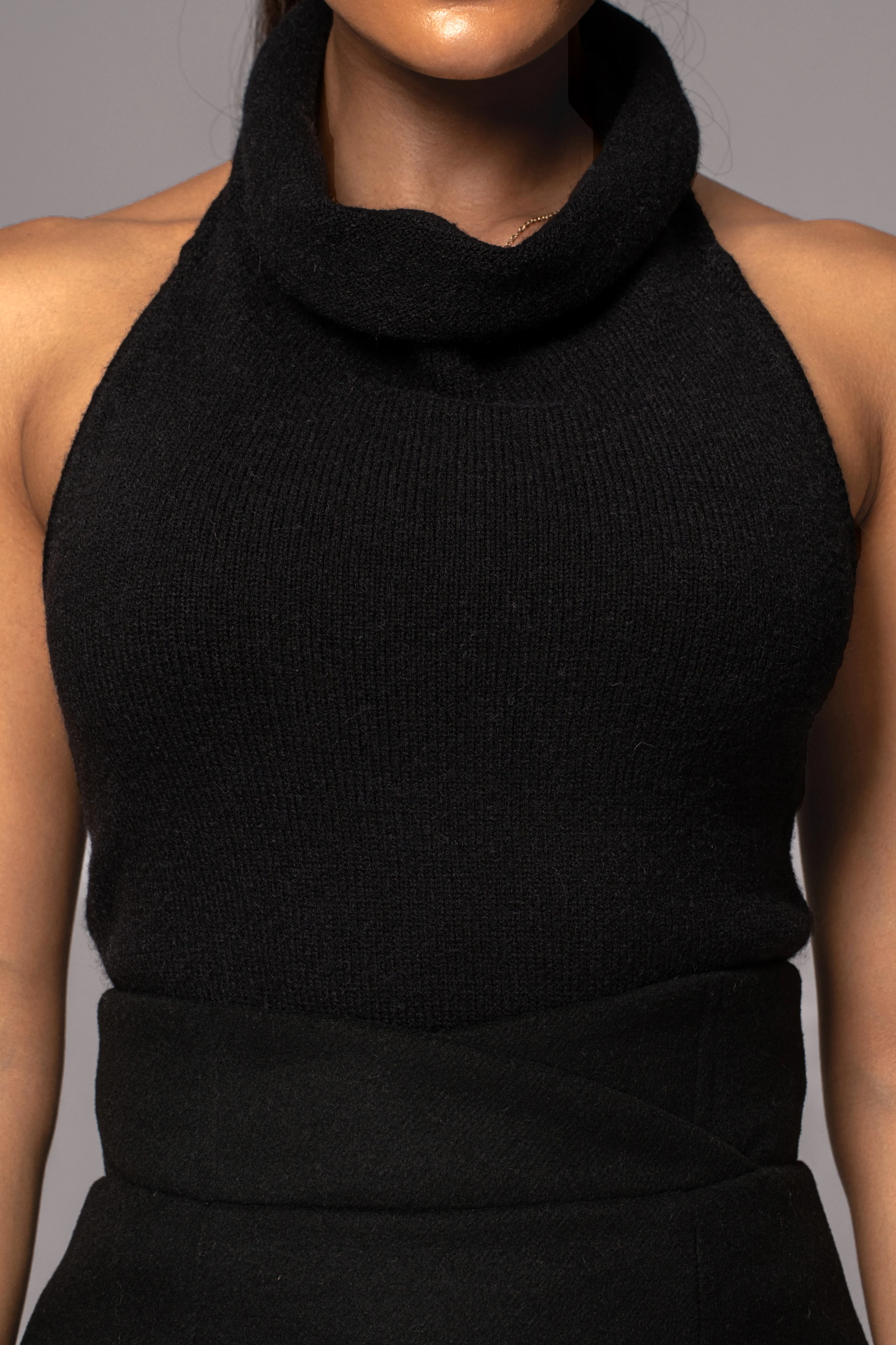 Black Joya Rib Knit Top - Image 15