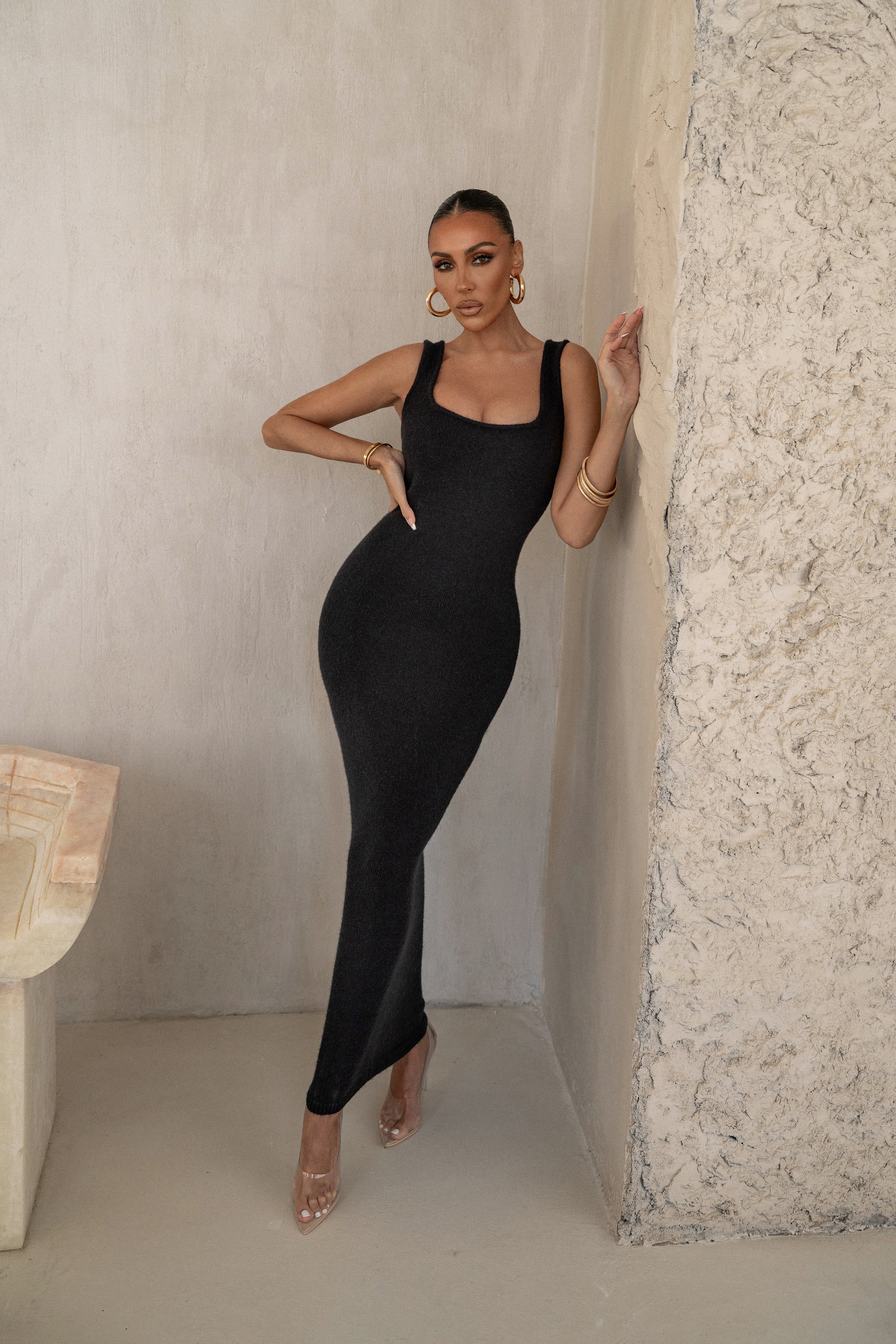 Black Karolina Knit Maxi Dress - Image 5