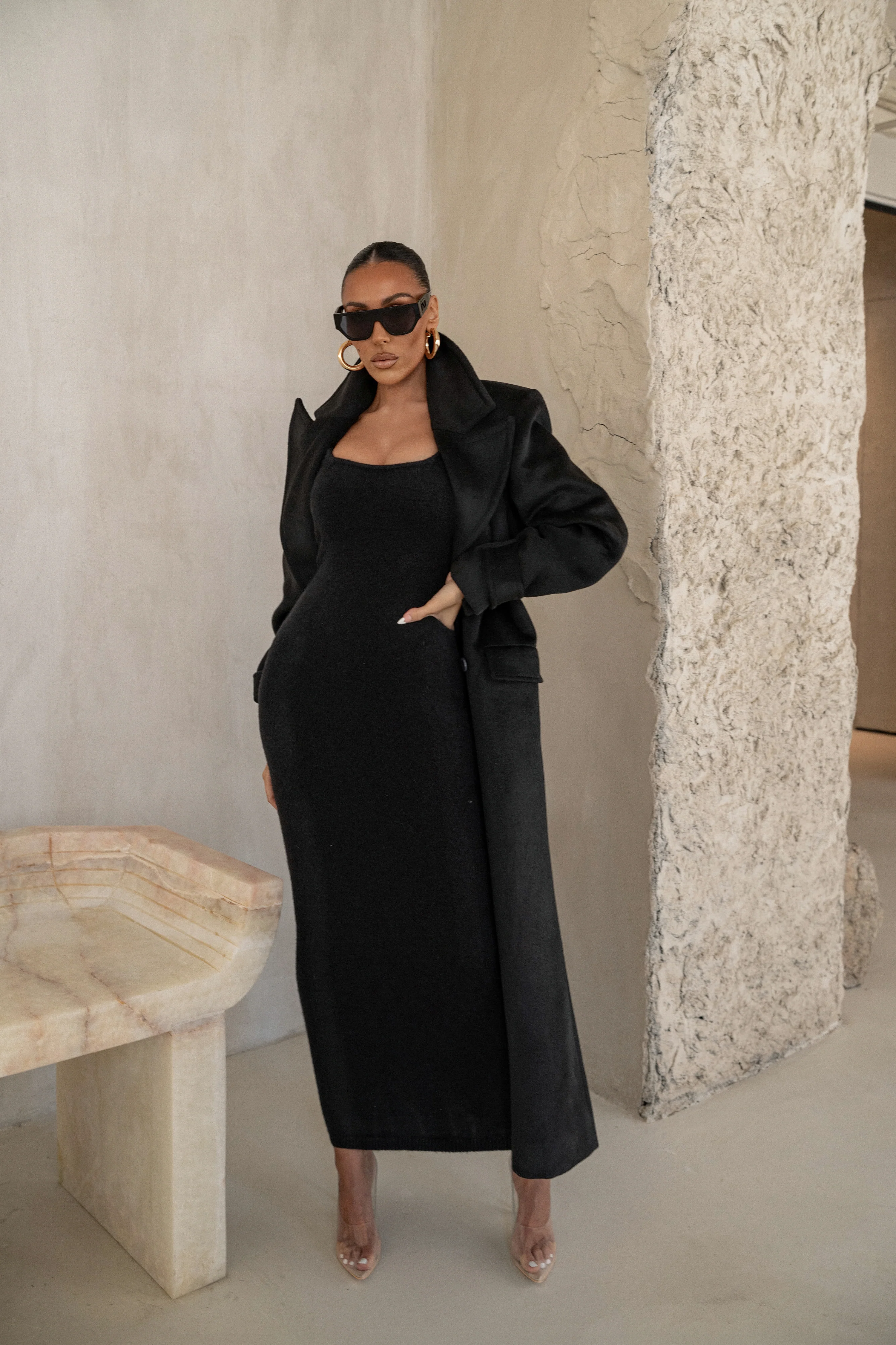 Black Karolina Knit Maxi Dress - Image 8