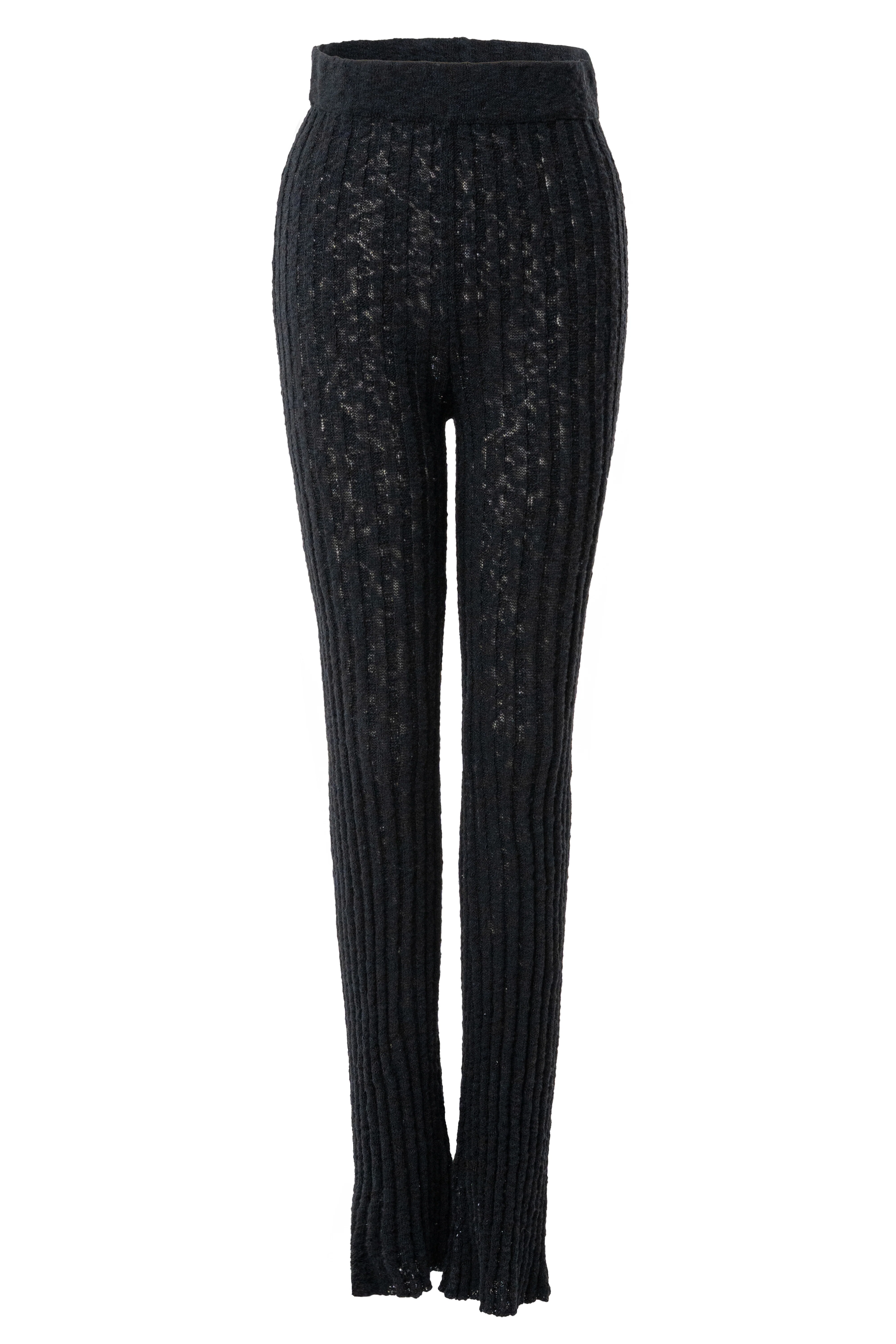Black Lanah Knit Flare Pants - Image 3