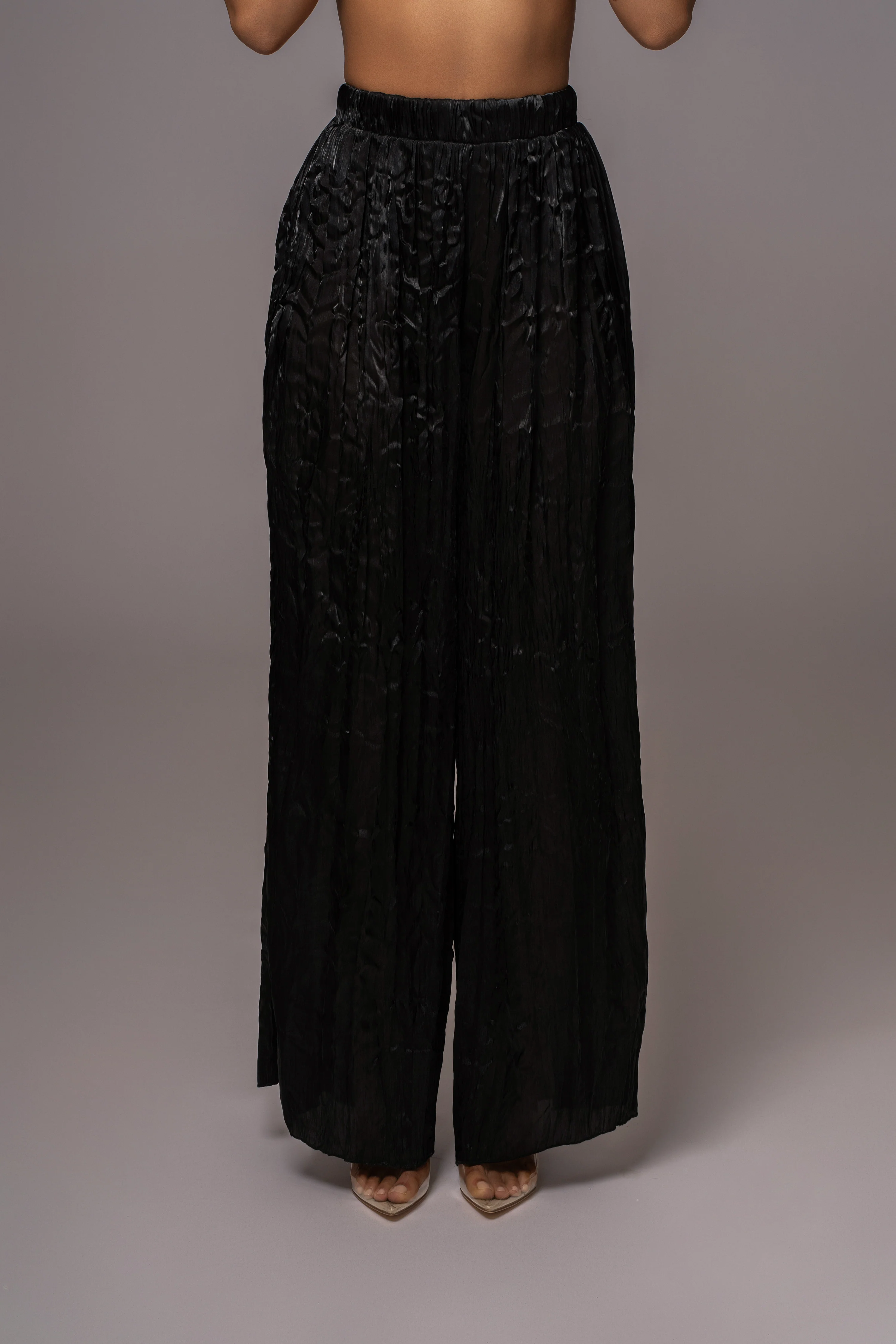 Black Let's Get Away Satin Pant Set - Image 5