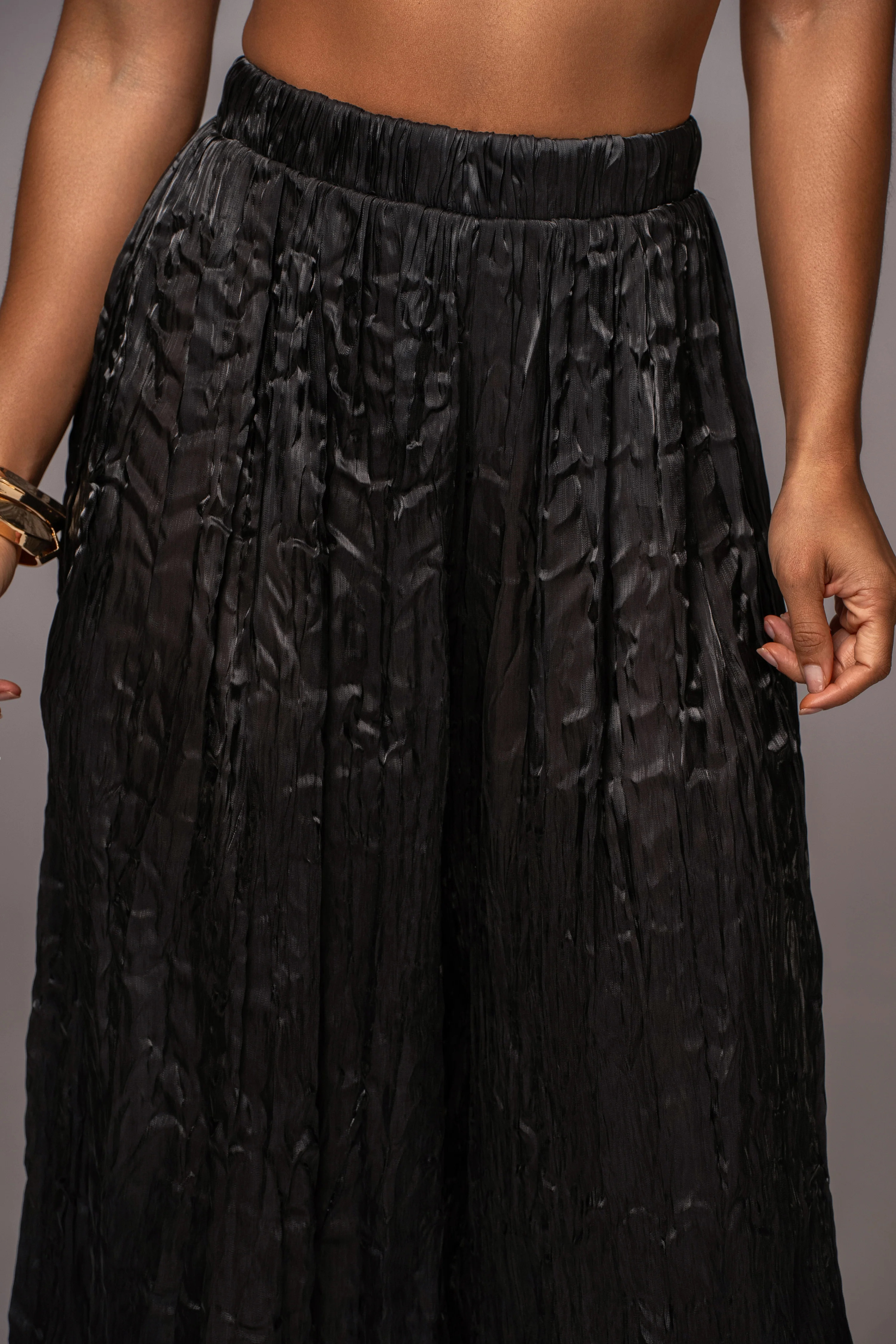 Black Let's Get Away Satin Pant Set - Image 6