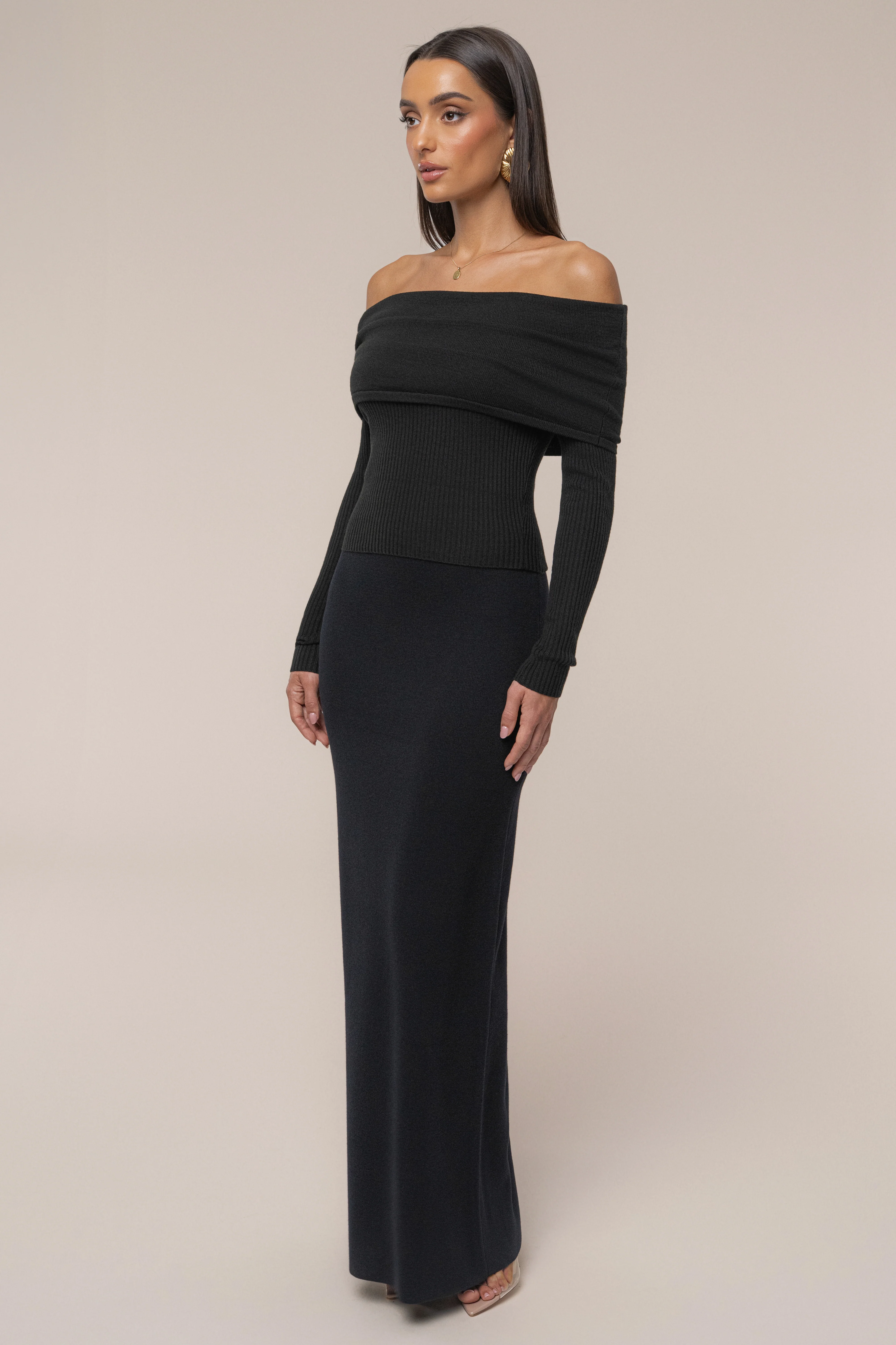Black London Knit Maxi Skirt - Image 3