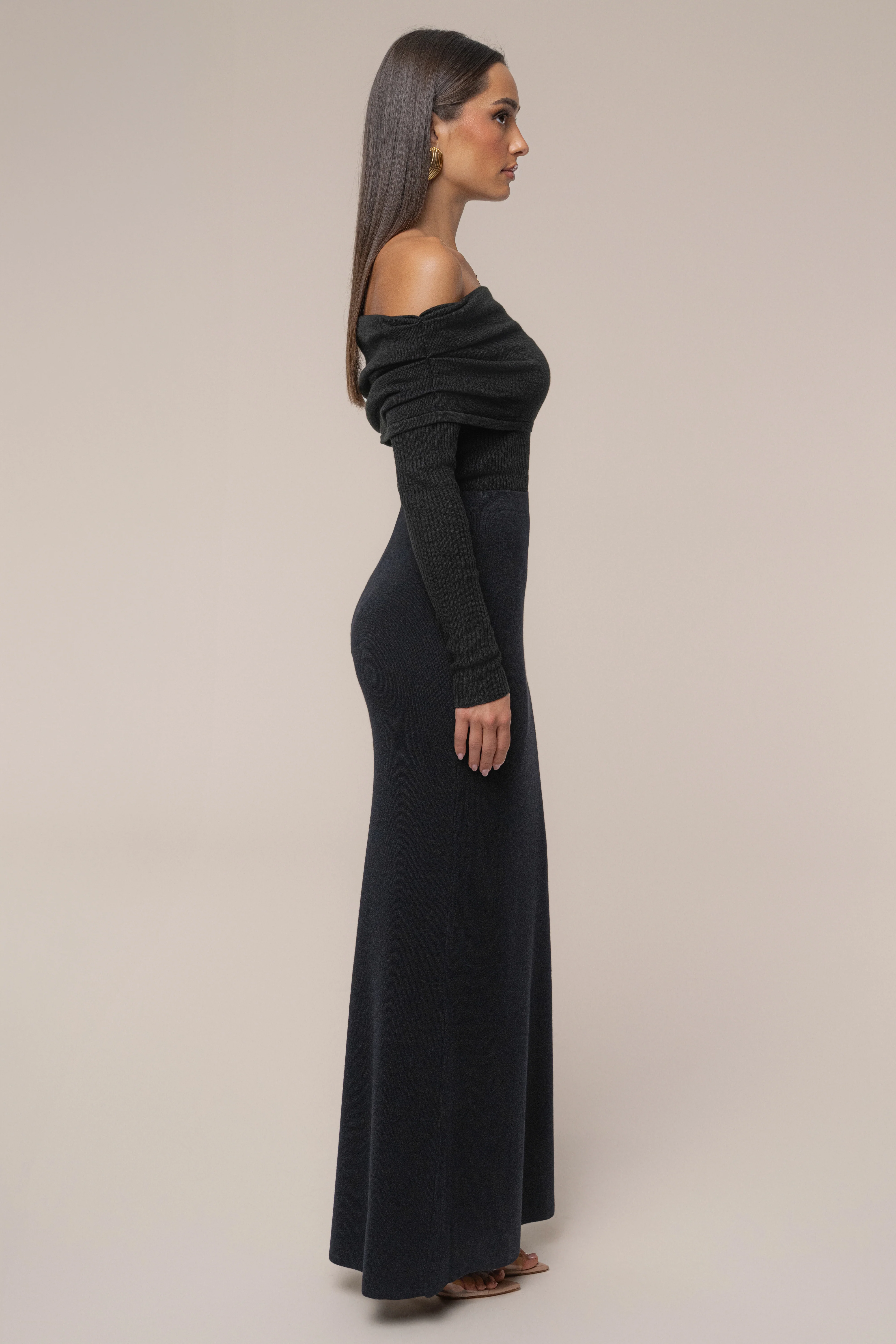 Black London Knit Maxi Skirt - Image 6