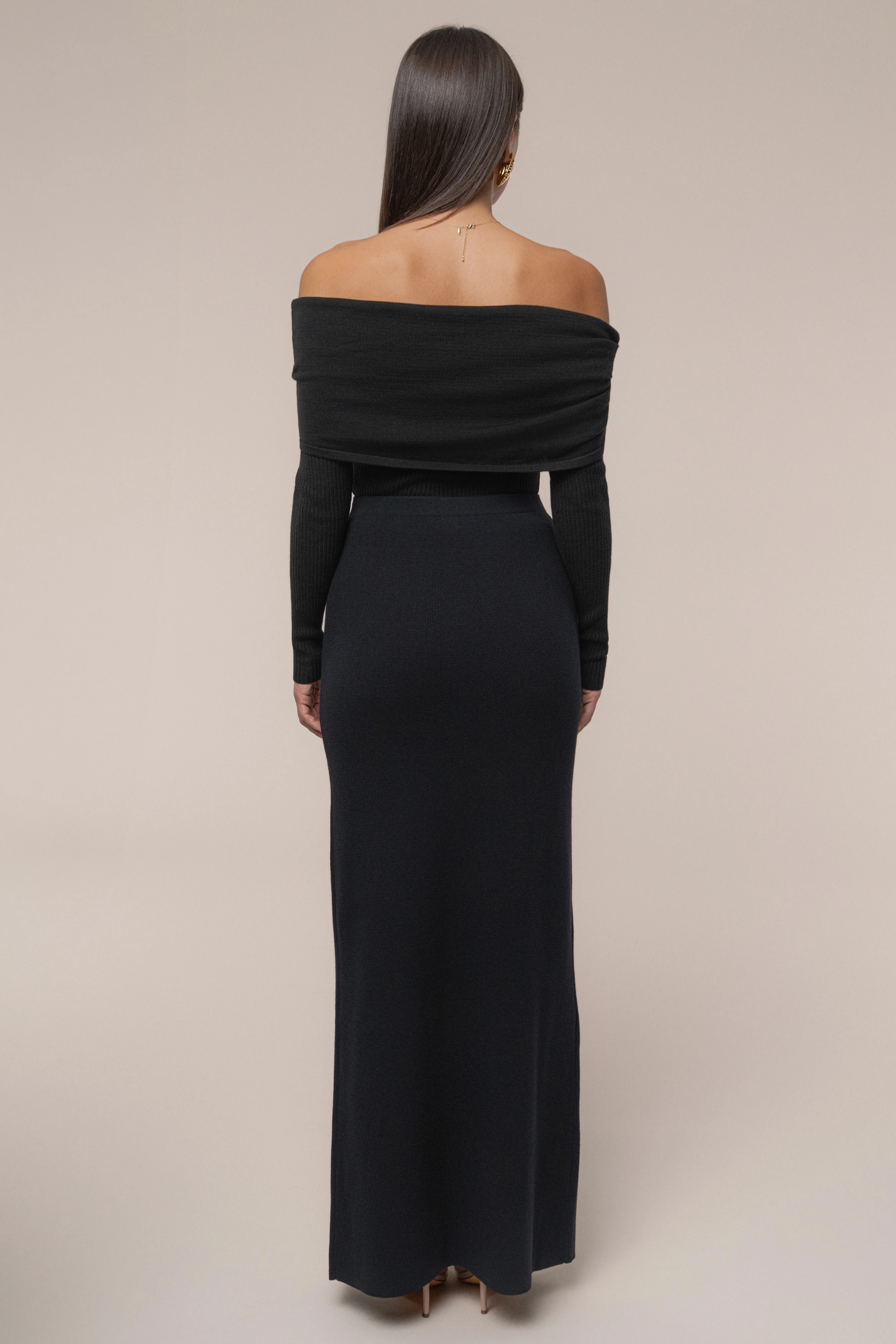 Black London Knit Maxi Skirt - Image 7