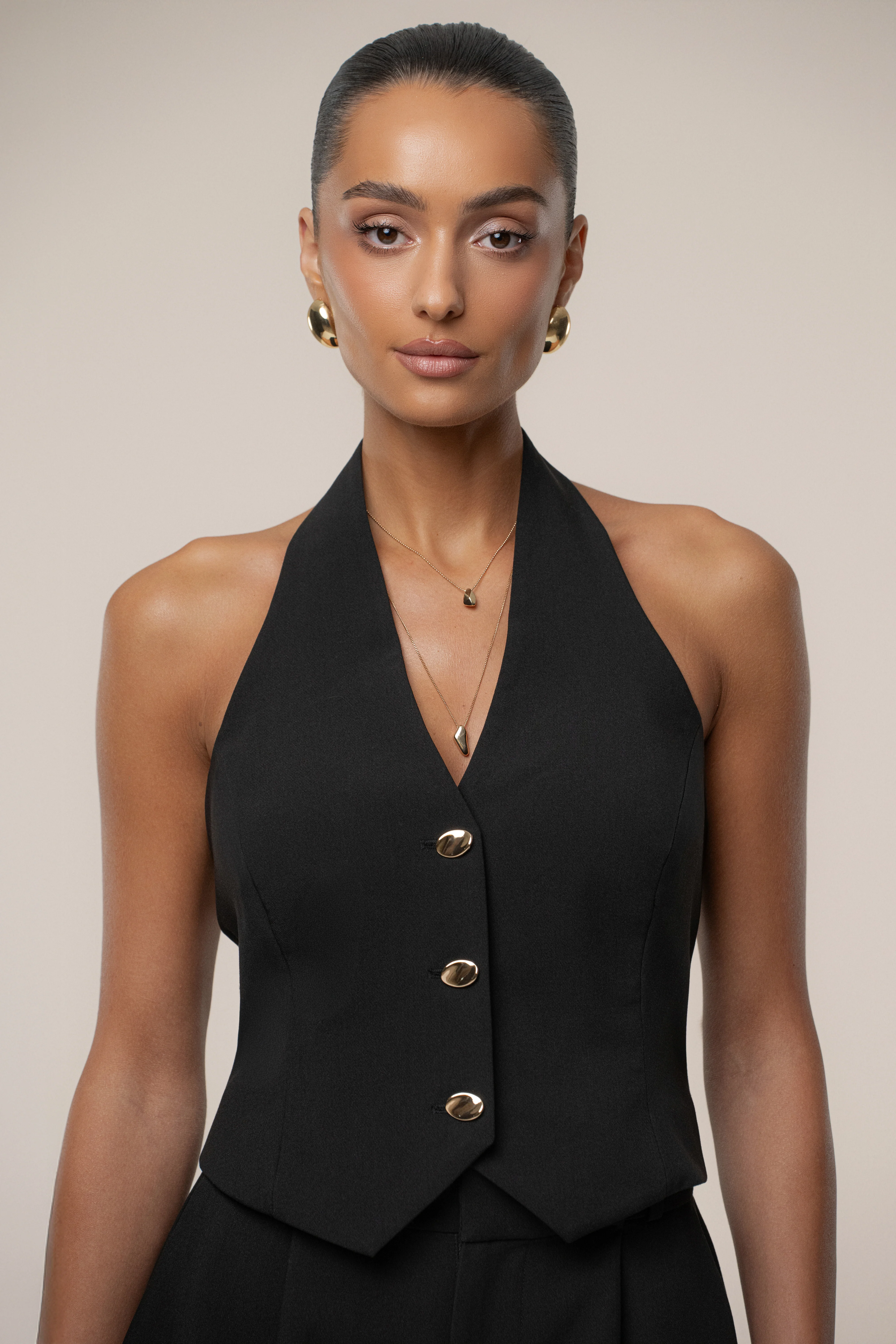 Black Luxe Halter Vest - Image 6