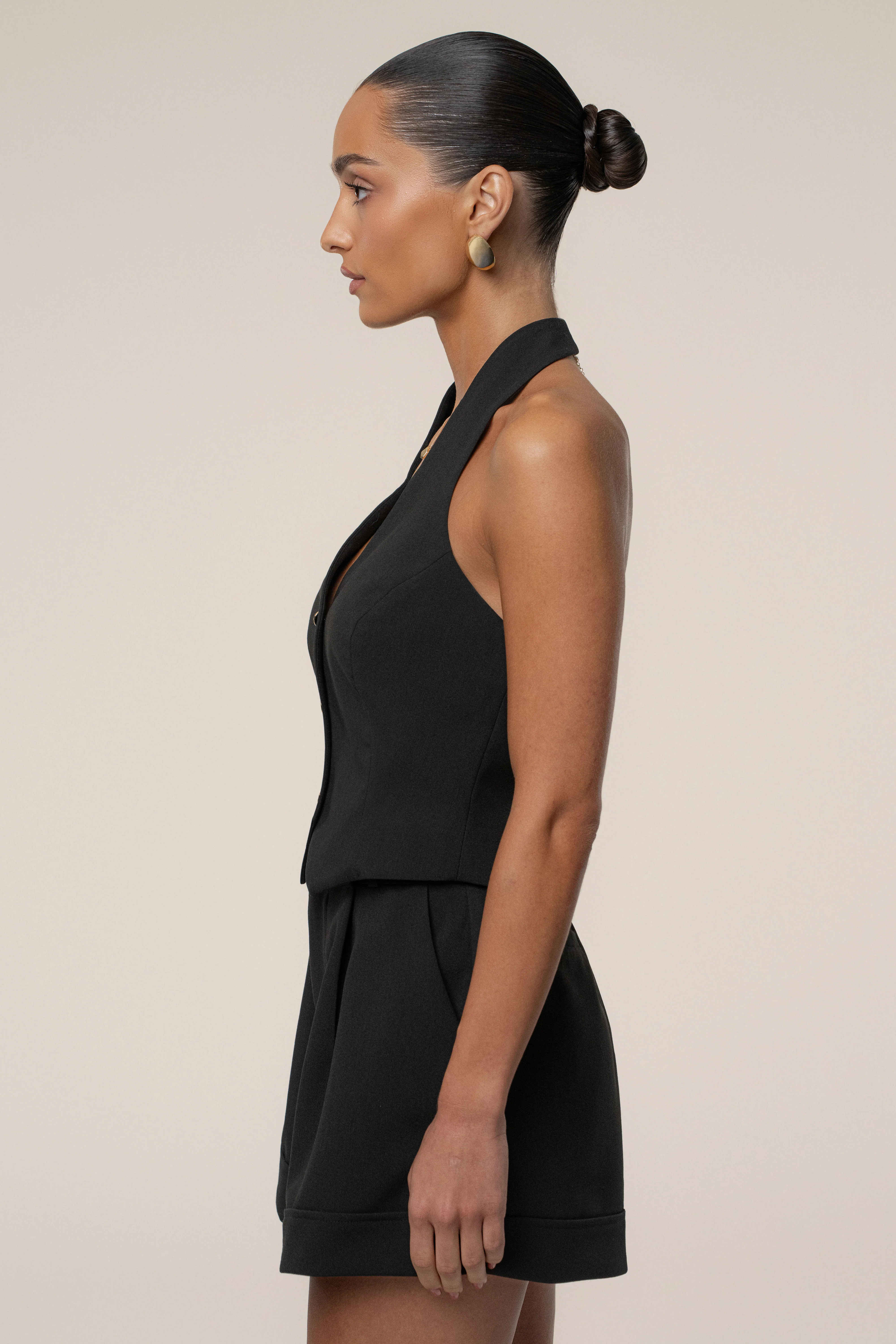 Black Luxe Halter Vest - Image 9