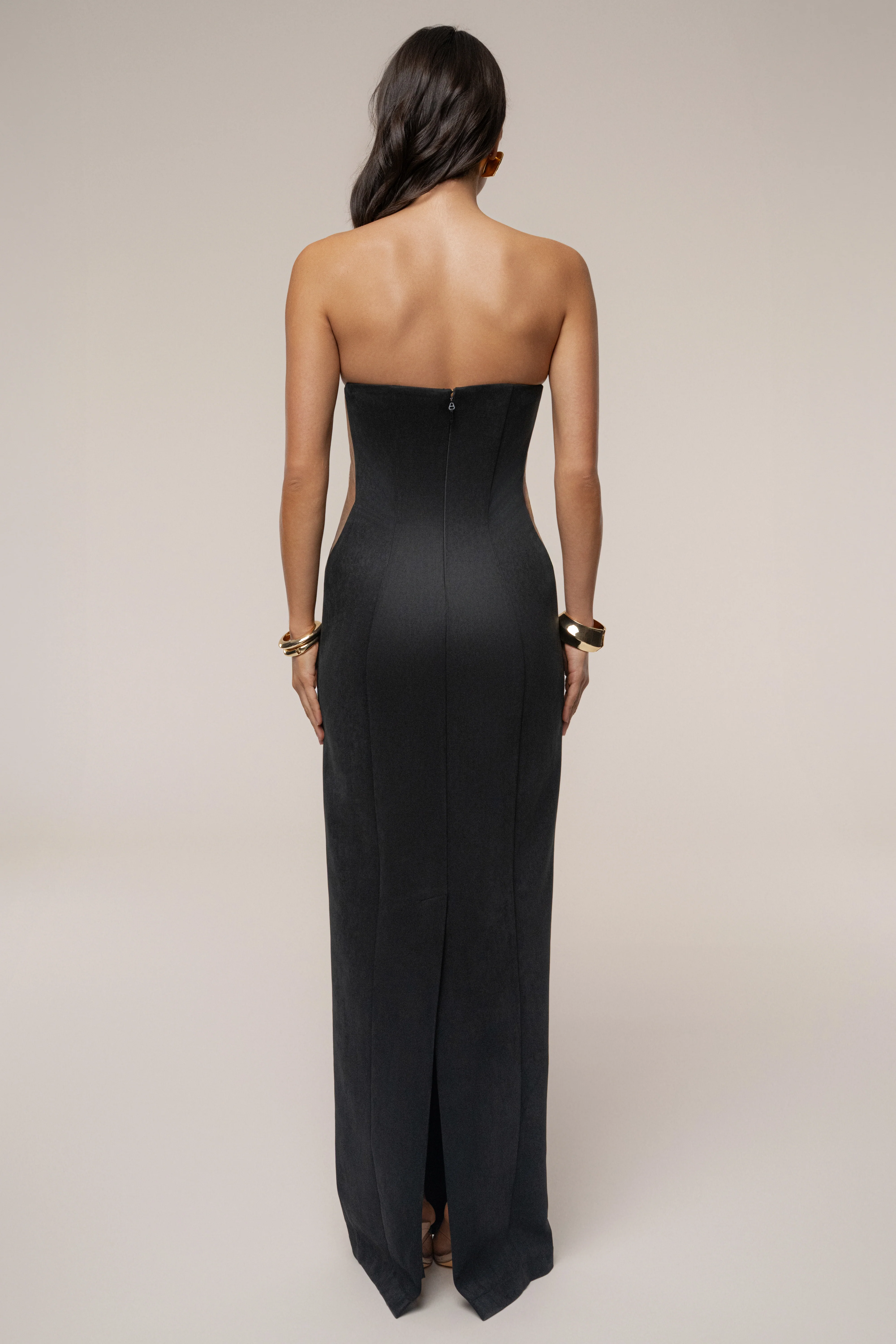 Black Madison Suede Maxi Dress - Image 10
