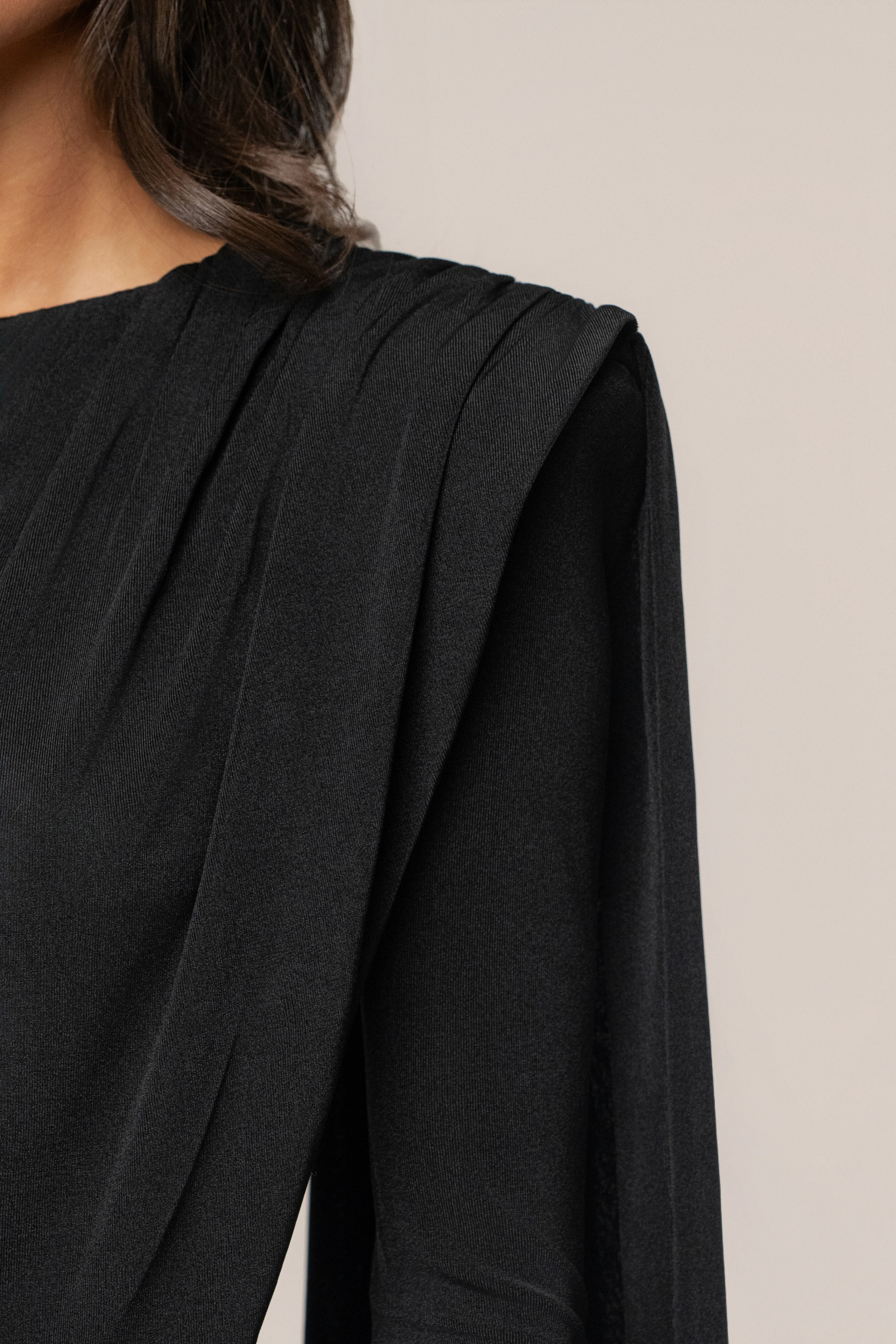 Black Midnight Draped  Mini Dress - Image 12