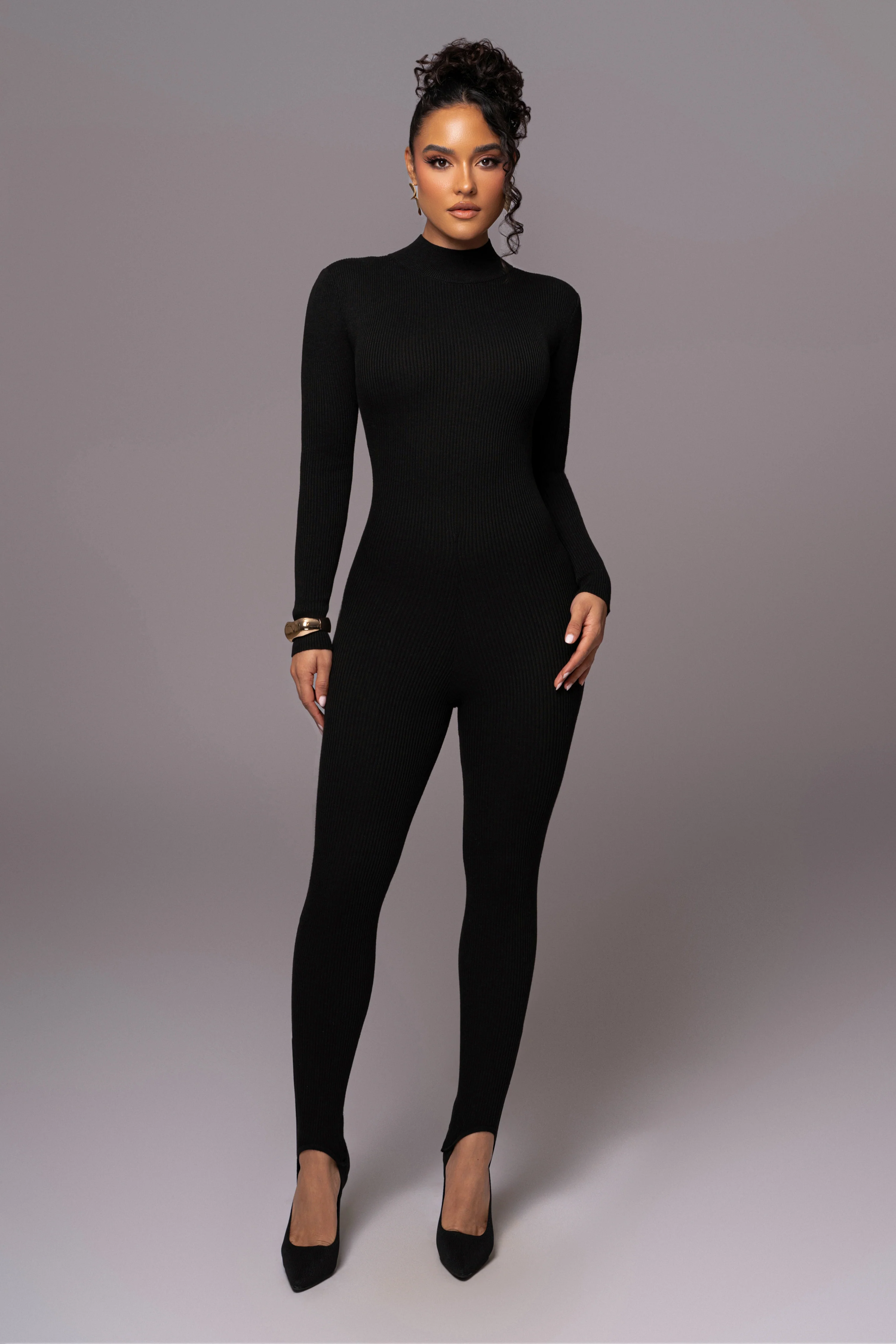 Black Minna Mock Neck Jumpsuit - Image 2