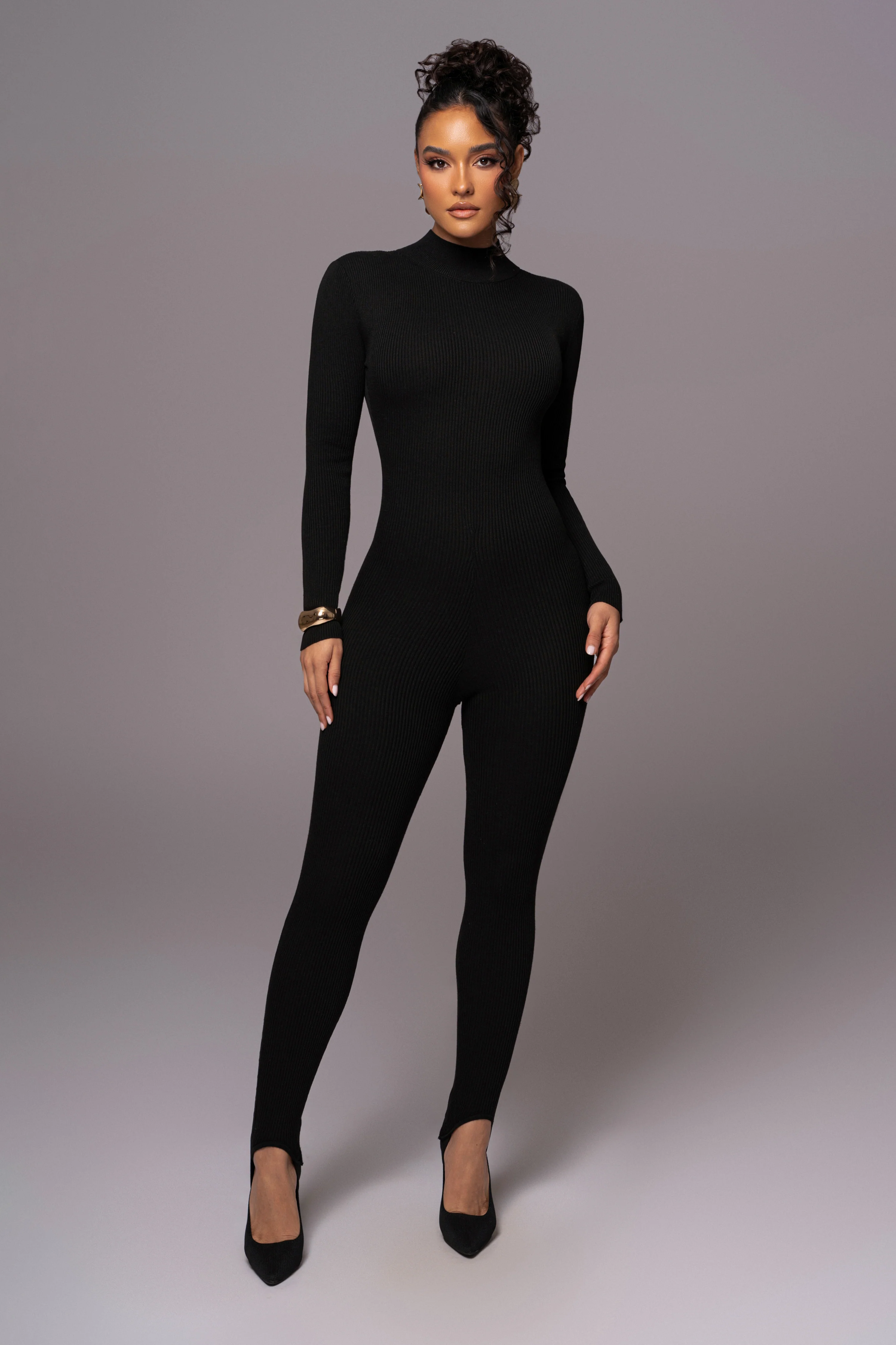 Black Minna Mock Neck Jumpsuit - Image 5