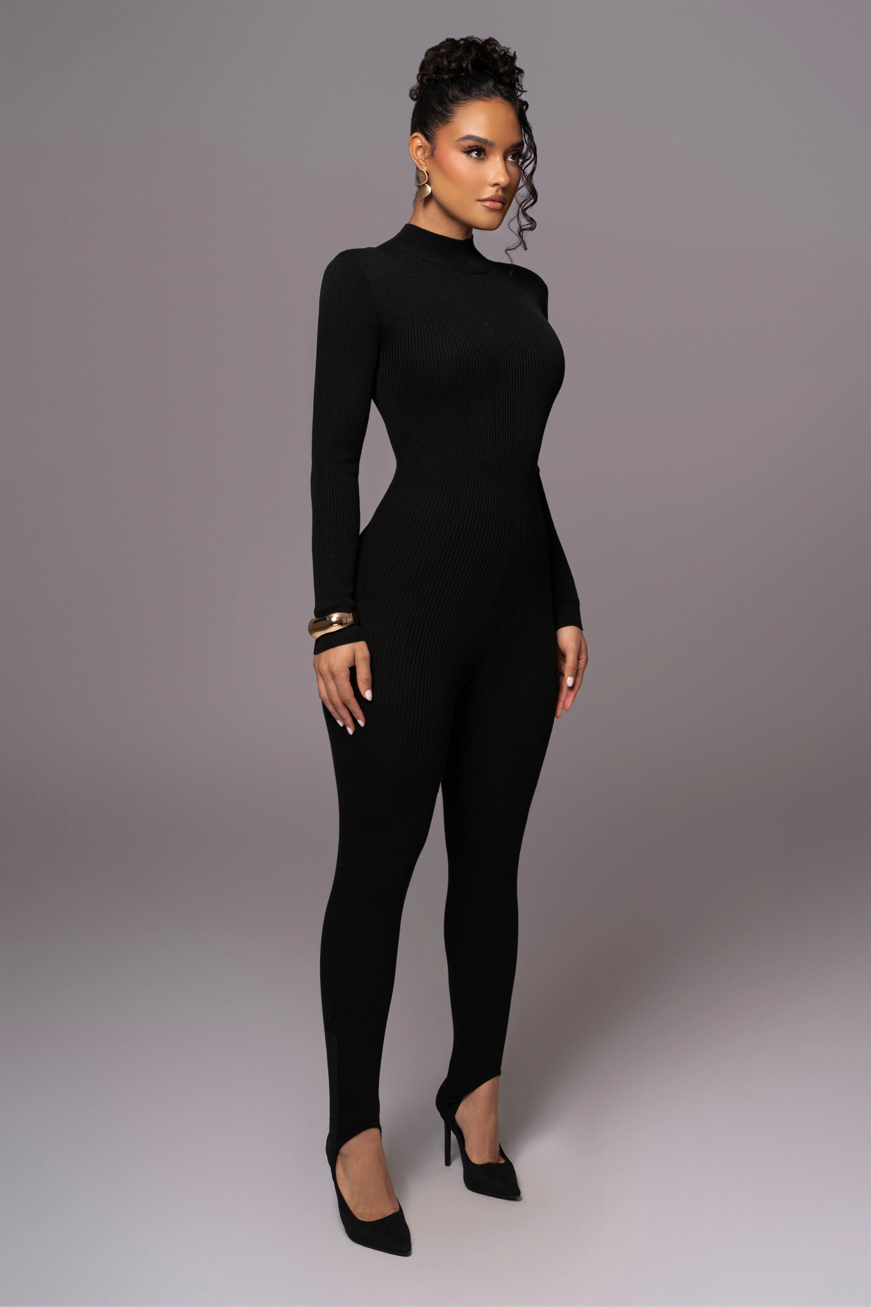 Black Minna Mock Neck Jumpsuit - Image 6