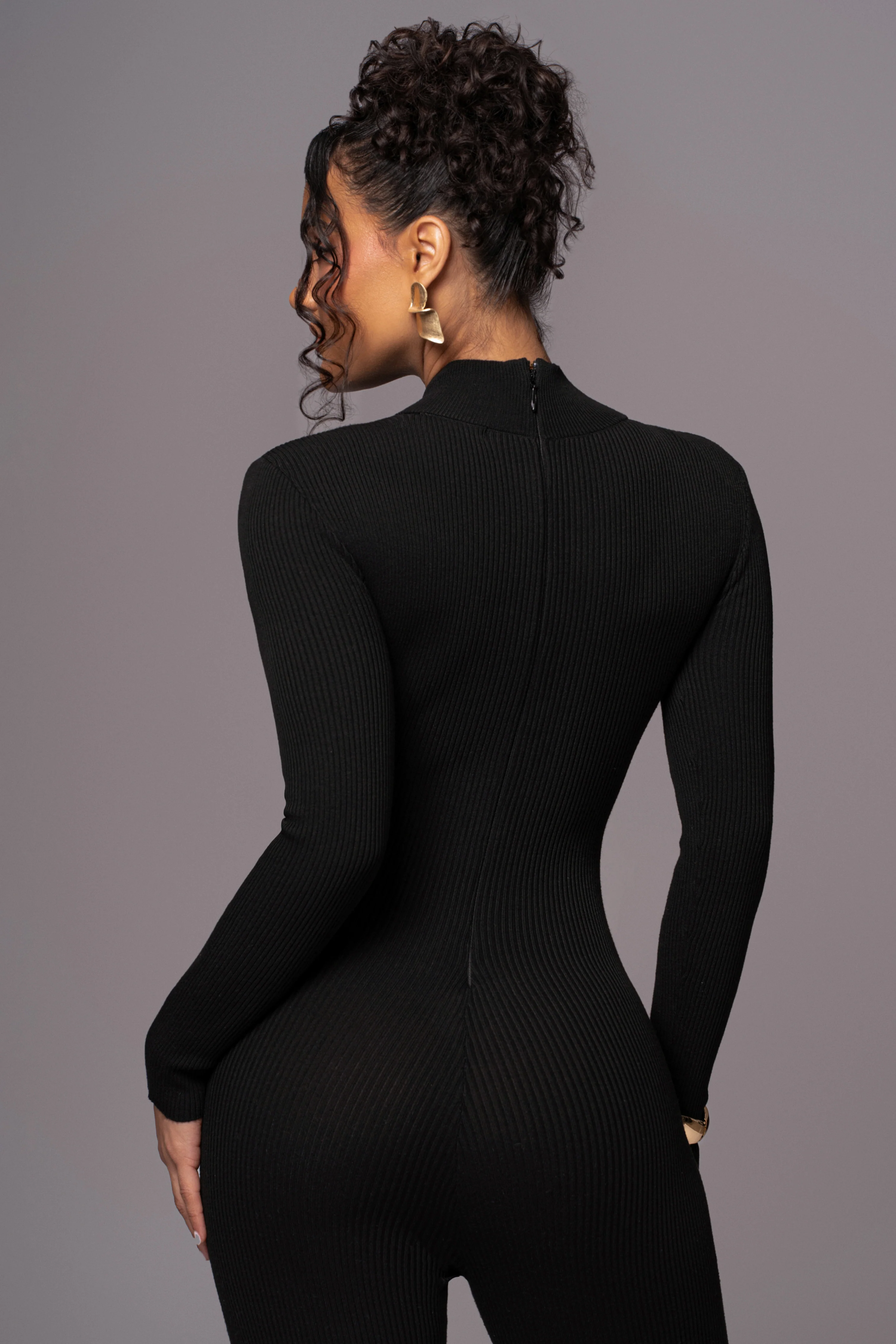 Black Minna Mock Neck Jumpsuit - Image 8