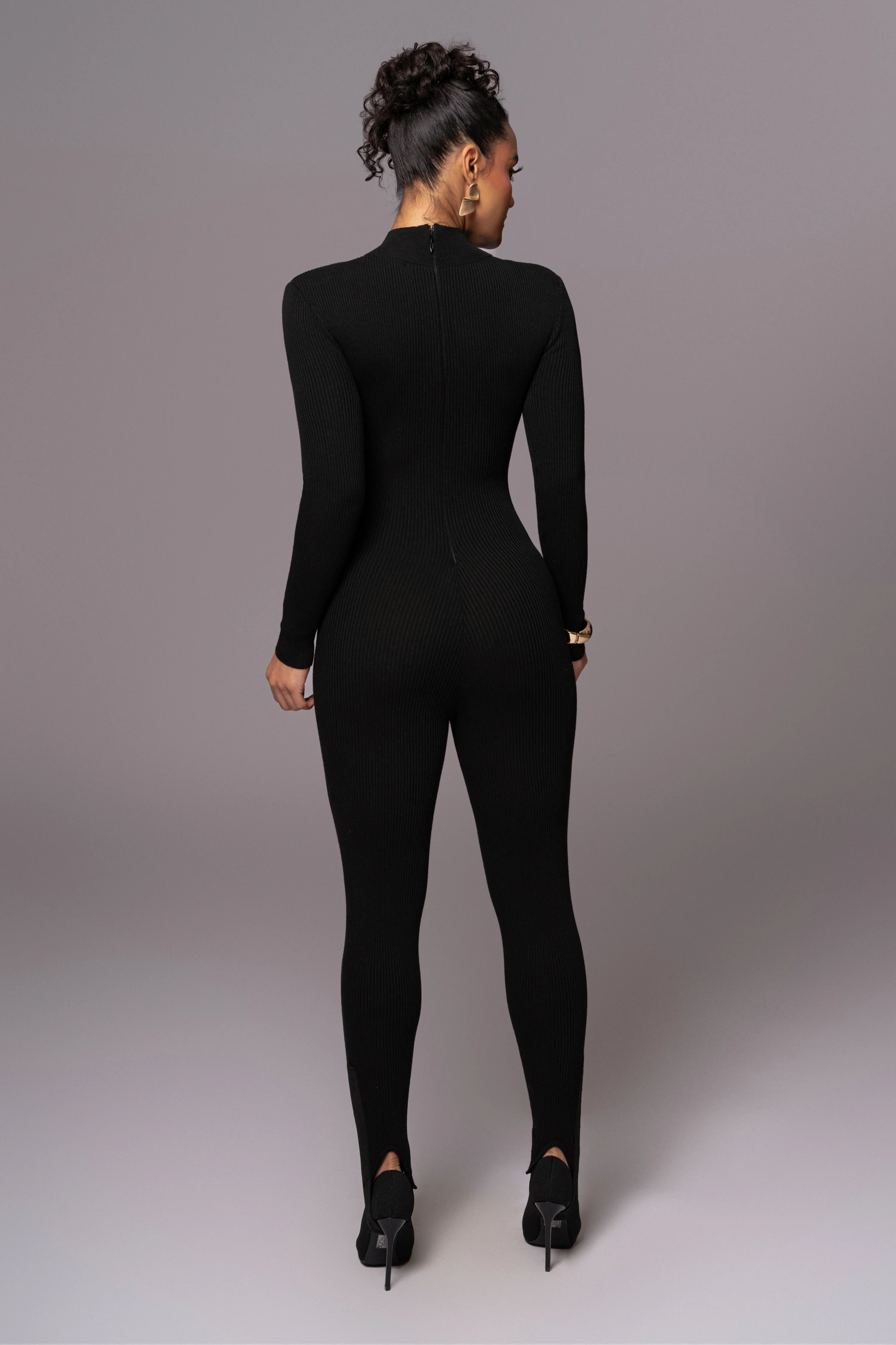 Black Minna Mock Neck Jumpsuit - Image 9